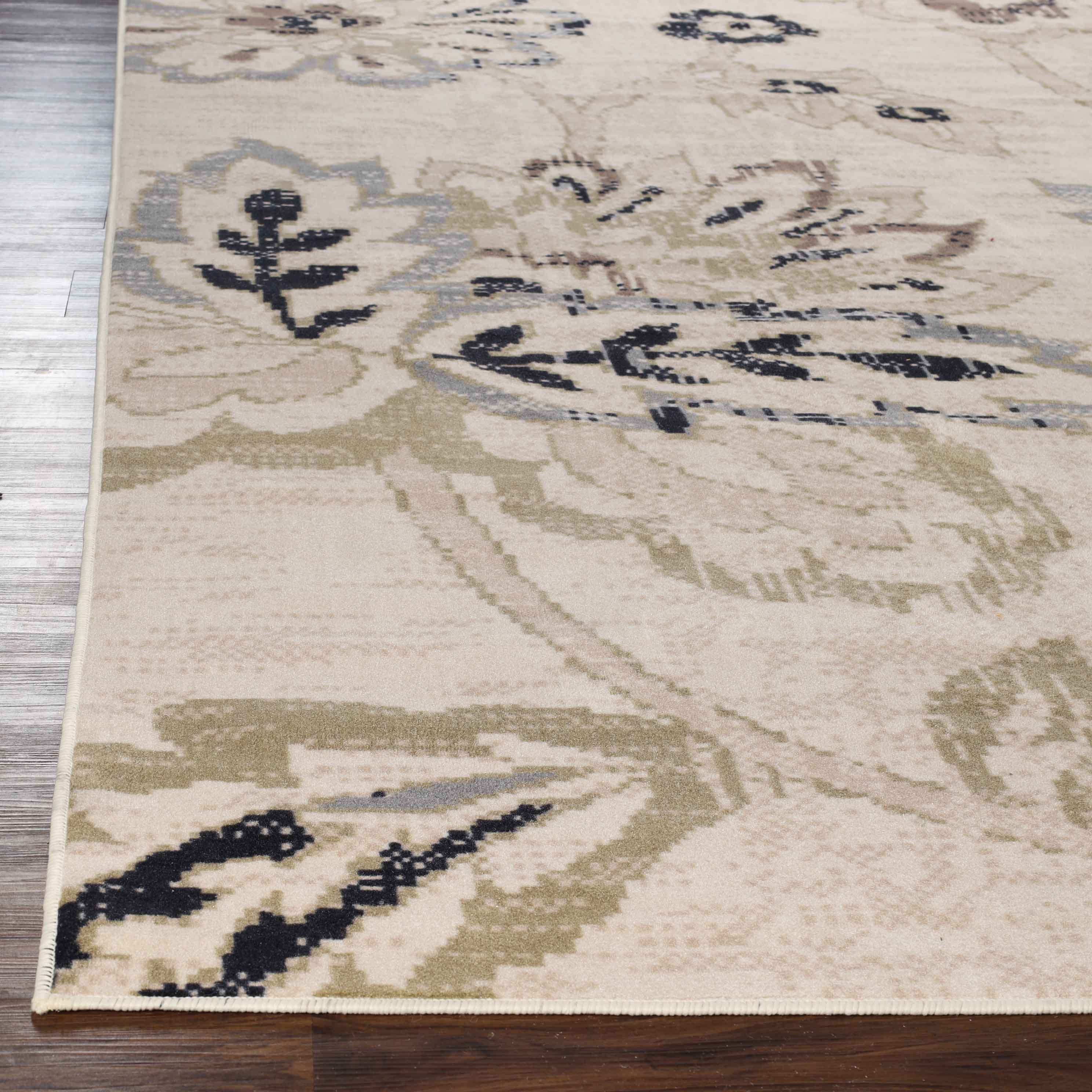 Jacobean Floral Modern Farmhouse Indoor Area Rugs & Runner Rugs - Soft Non-Slip Living Room Bedroom Decor for Cozy Home