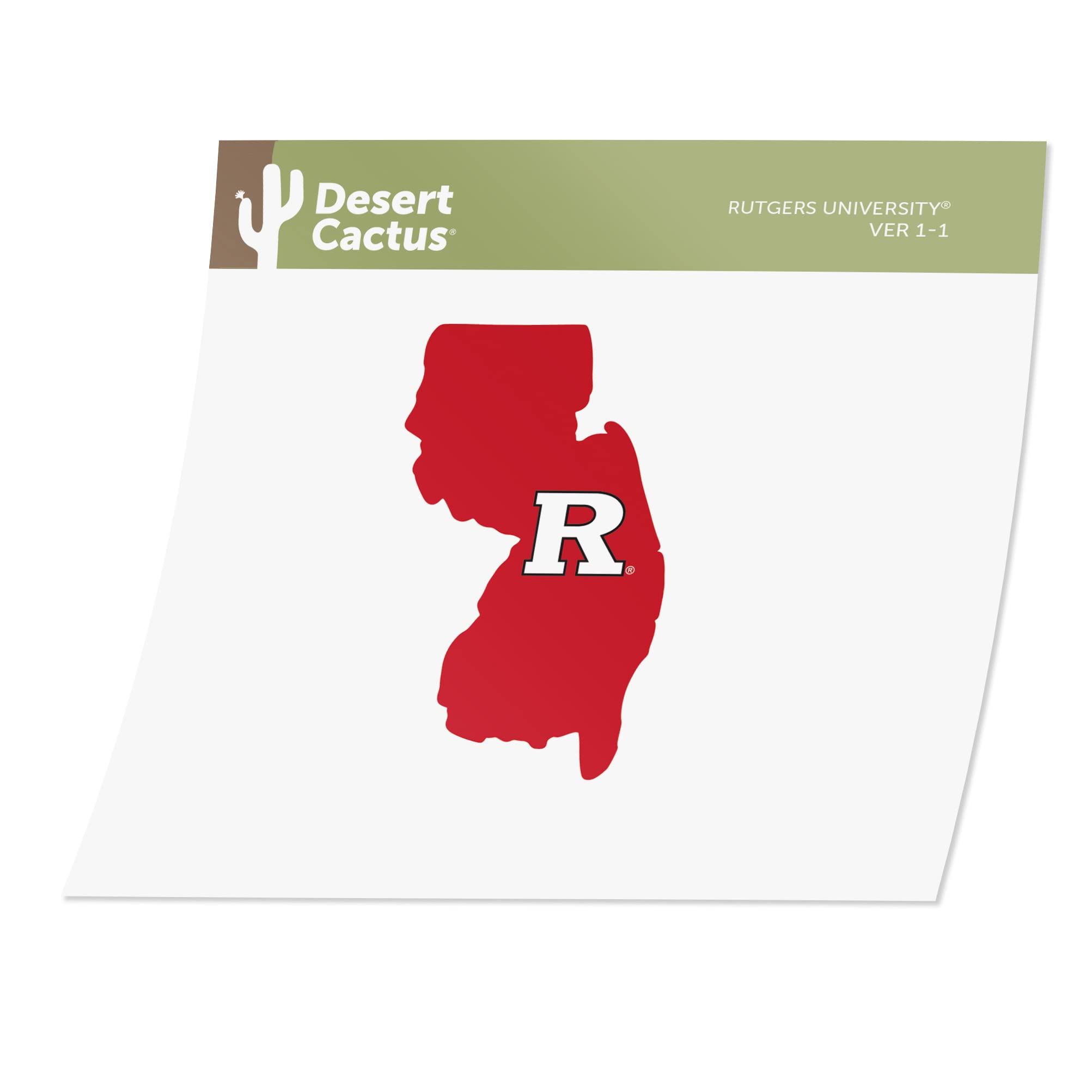 Desert Cactus Rutgers Vinyl Decal Sticker - Waterproof Laptop, Water Bottle, Car, Scrapbook Decor - Perfect for College Dorm, Graduation Gifts & School Spirit Accessories