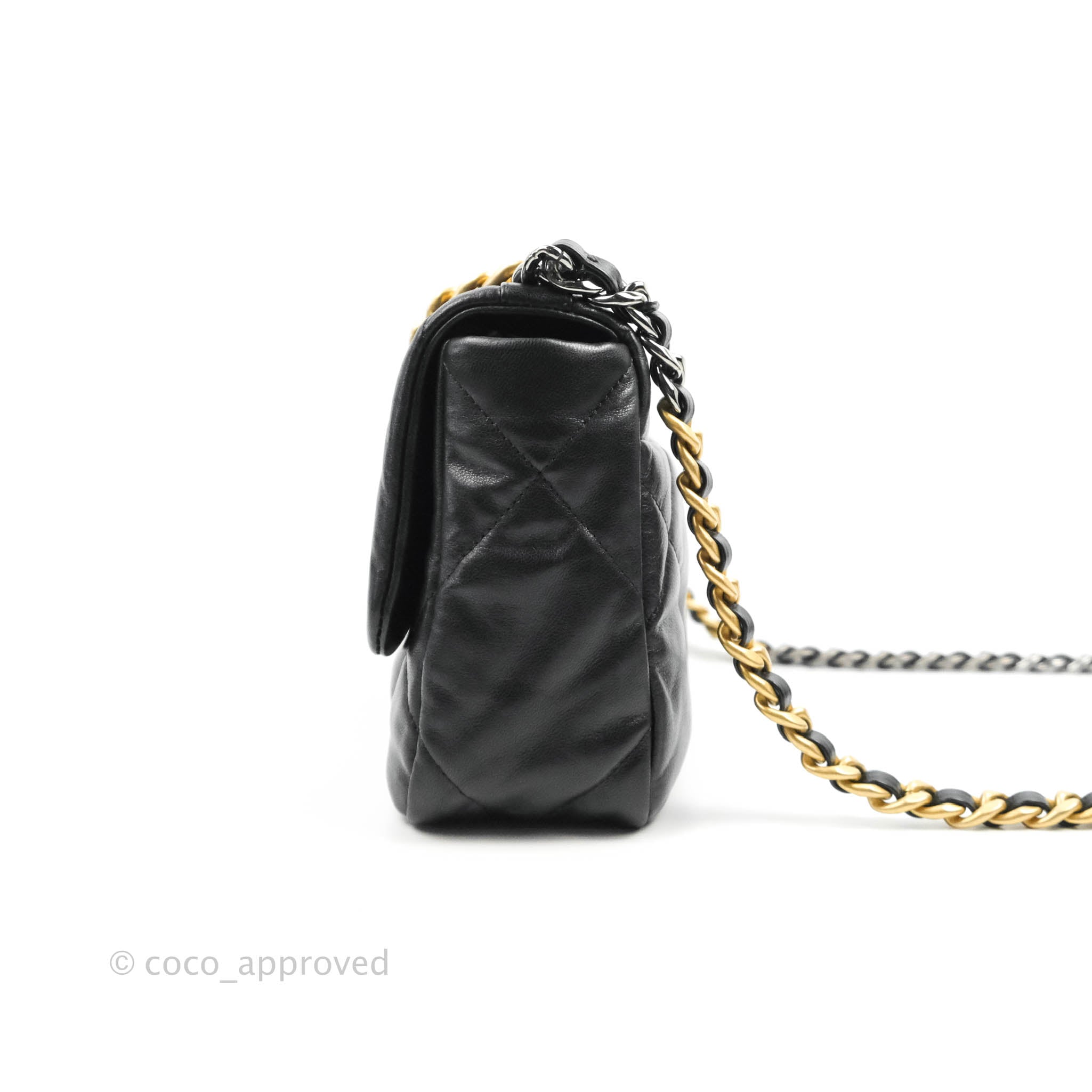 Chanel 19 Small Black Goatskin Leather Bag with Mixed Hardware - Luxury Designer Handbag for Women, Perfect for Date Night & Special Occasions