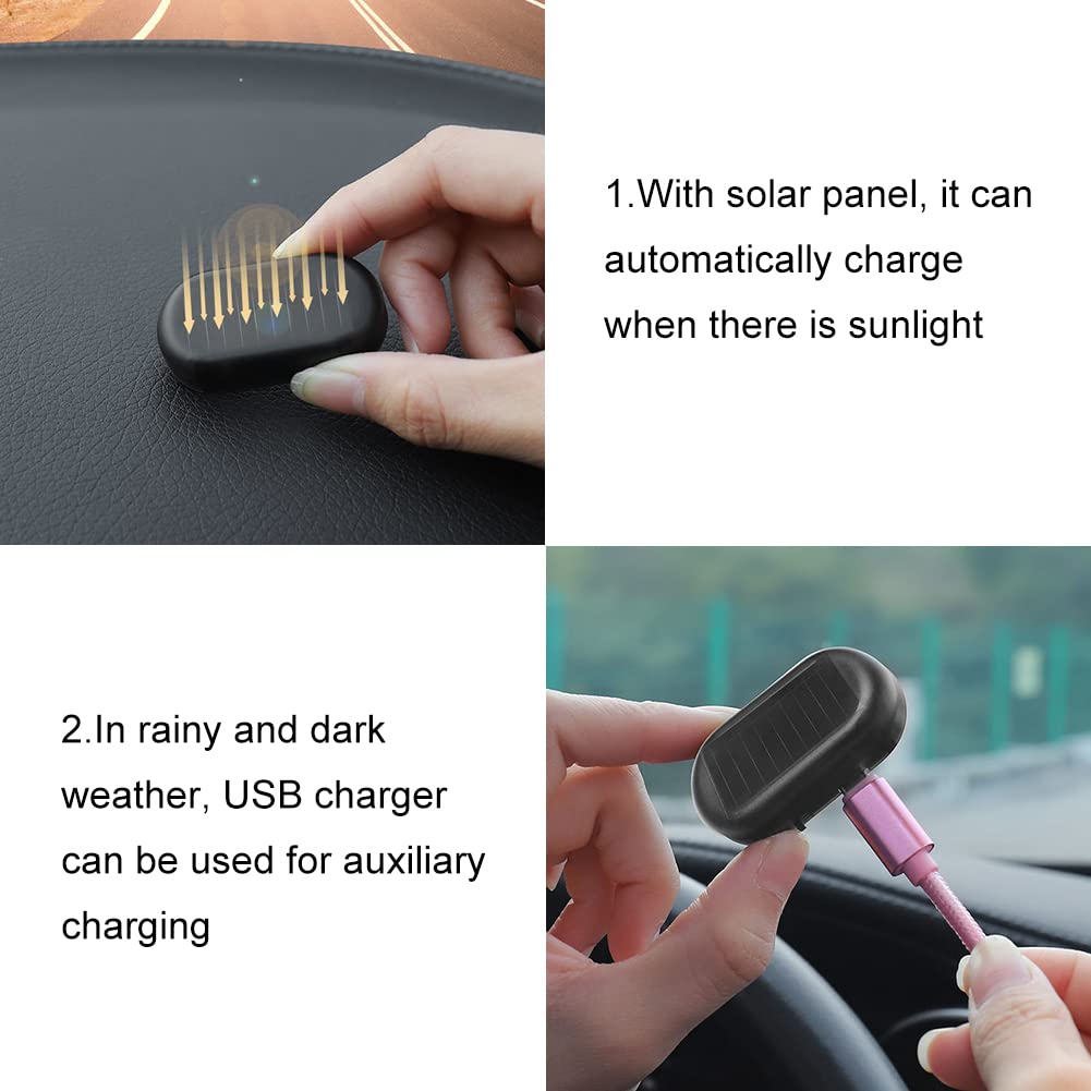 Solar Car Alarm with Anti-Theft Warning Light - Solar Powered Vehicle Security System for Theft Prevention - Ideal for Parking Lots, Garages & Outdoor Vehicle Protection