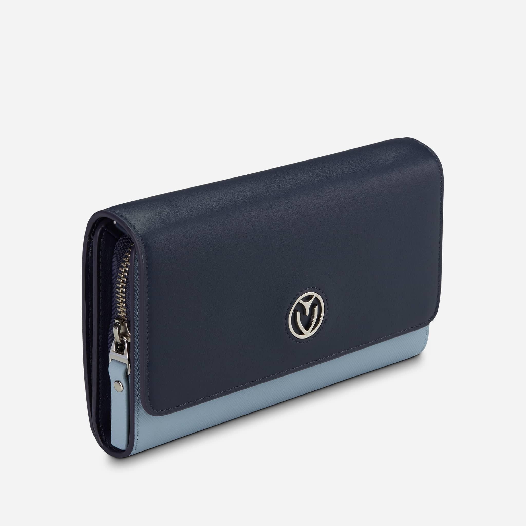Genuine Leather Clutch Wallet for Women - Slim RFID Blocking Card Holder with Wristlet Strap - Perfect for Parties, Travel & Everyday Use