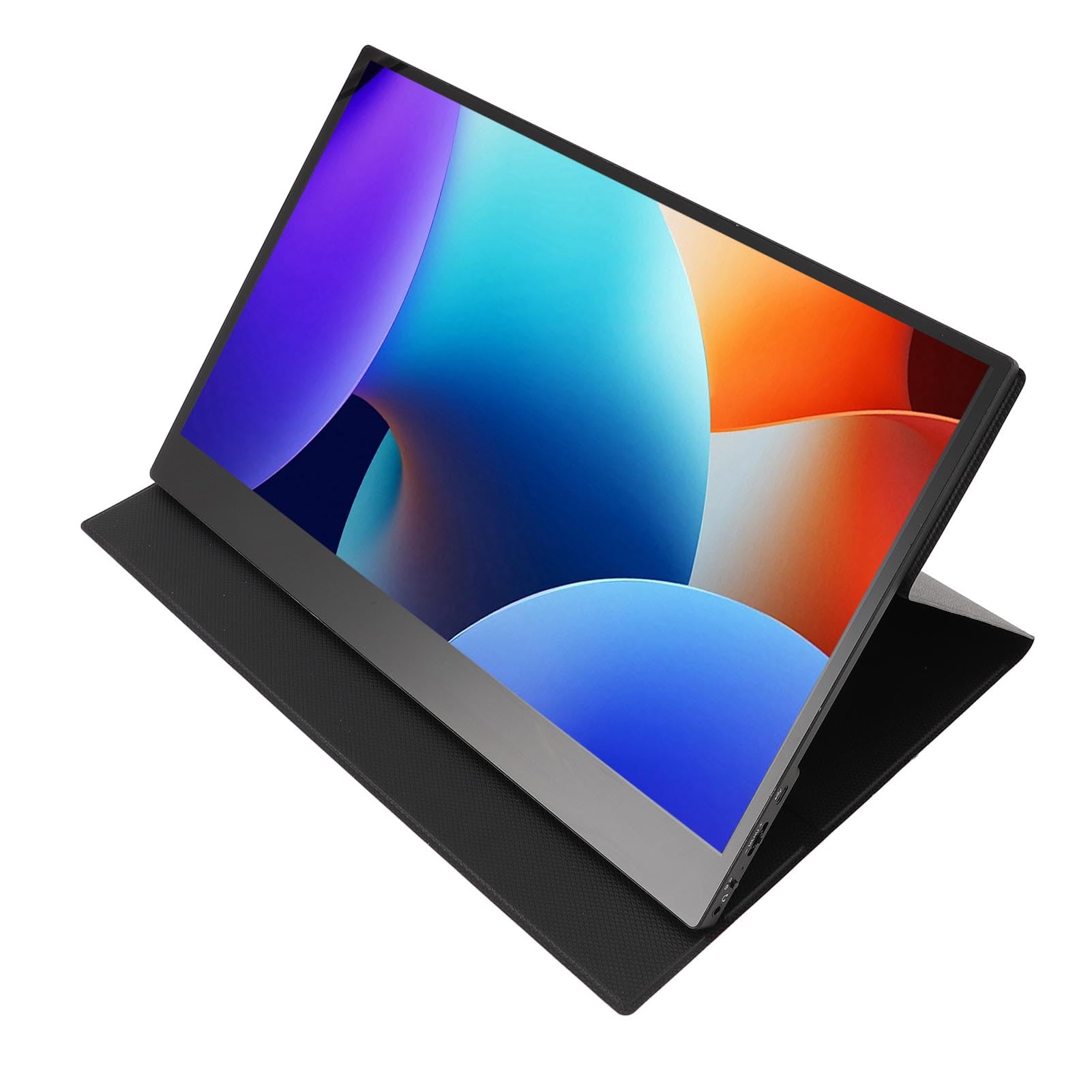 15.6 Inch Full HD 1080P Portable Monitor with USB-C, 178° Wide Viewing Angle, Includes PU Leather Case - Perfect for Laptop, PC, Mobile Phone & Gaming On-The-Go