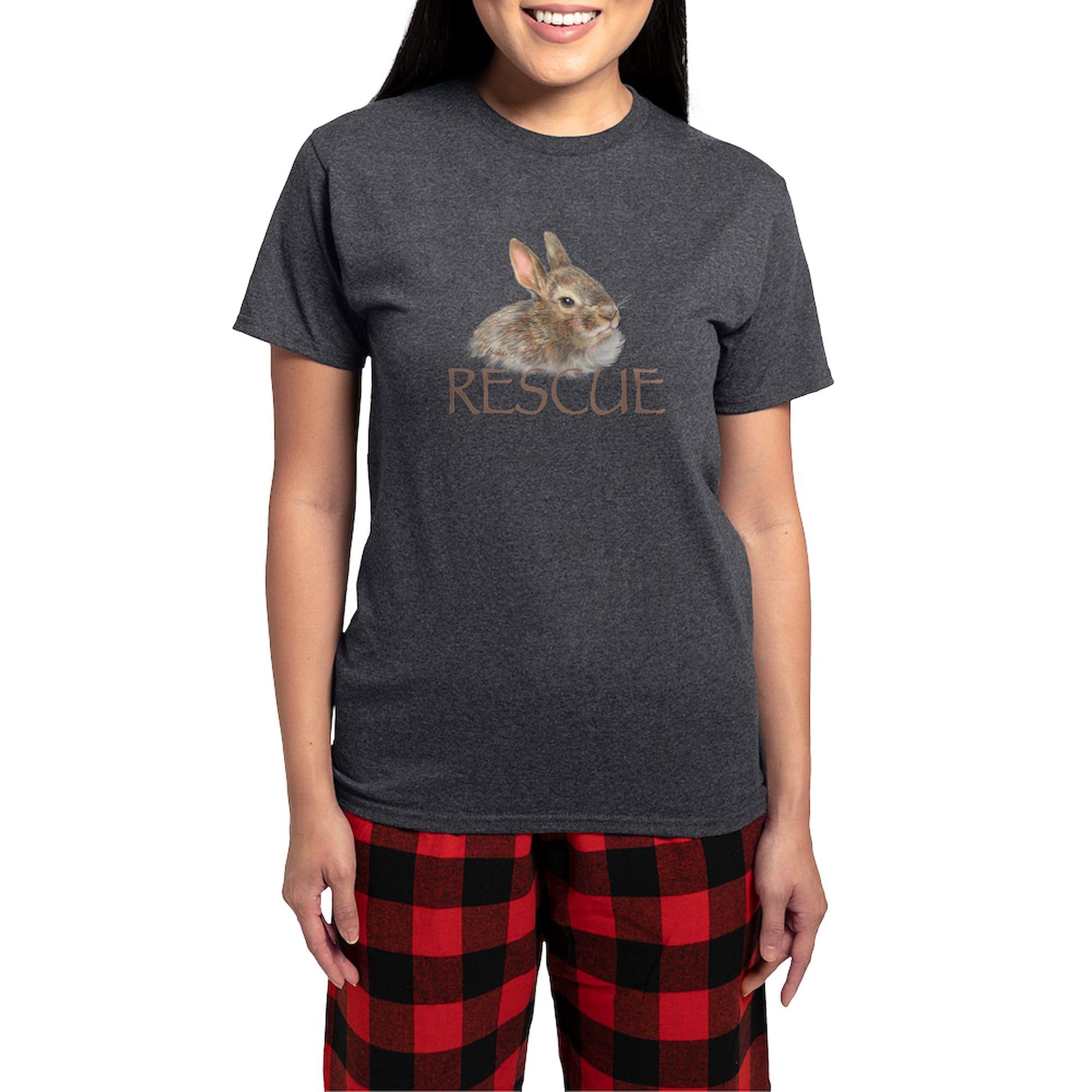 Bunny Rescue Women's Dark Charcoal Pajama Set - Cute & Comfortable Sleepwear for Animal Lovers | Perfect for Lounging, Sleepovers & Cozy Nights at Home