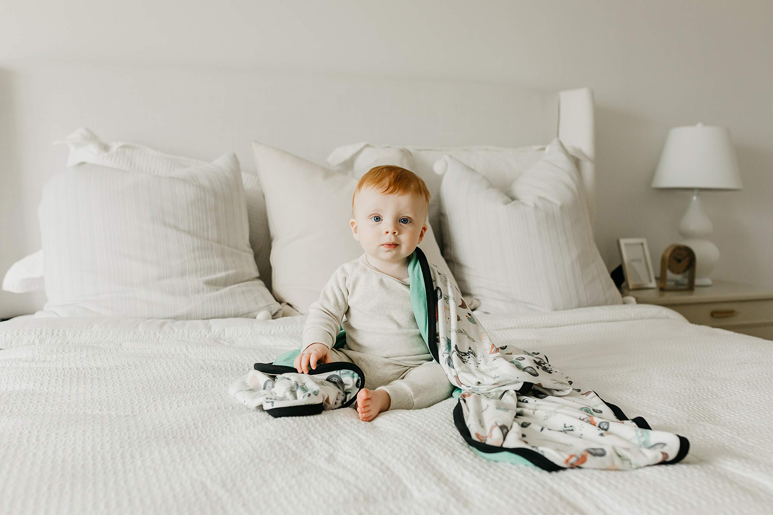 Jo Three-Layer Baby Quilt - Ultra Soft & Breathable Toddler Blanket for Boys & Girls | Premium 46x46 Polyester/Rayon Newborn Blanket | Perfect for Nursery, Stroller & Crib Comfort