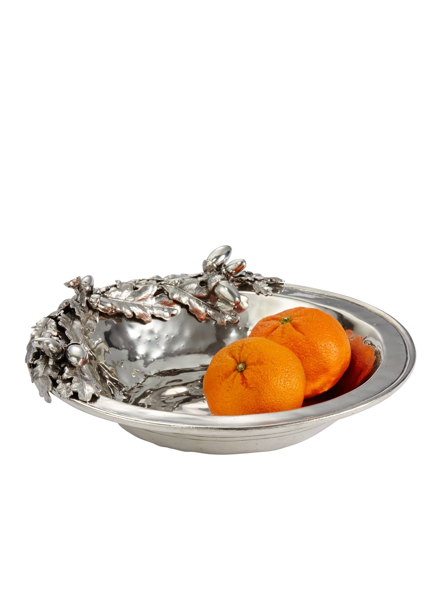 Pewter Oak Bowl 913 0136 - Handcrafted Wooden Serving Bowl for Salads, Fruits & Snacks - Rustic Home Decor & Kitchen Dining Essential