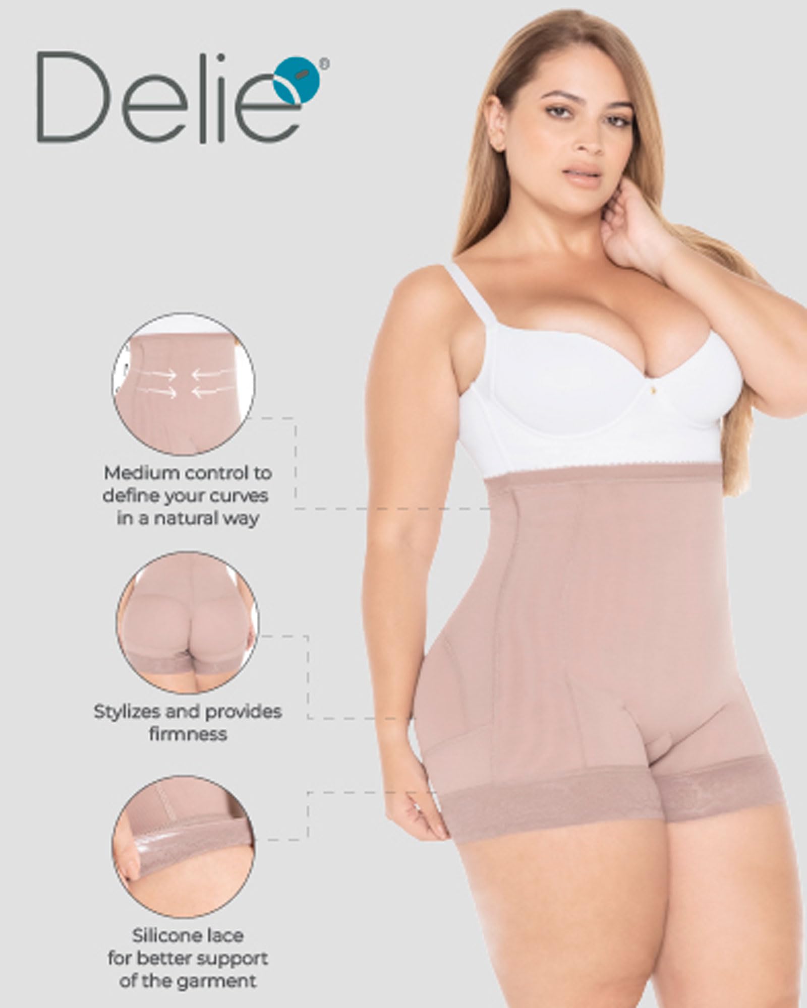 D'PRADA Women's Butt Lifting Shapewear Shorts - Colombian Waist Trainer & Body Shaper for Women | Perfect for Workout, Waist Training & Everyday Wear