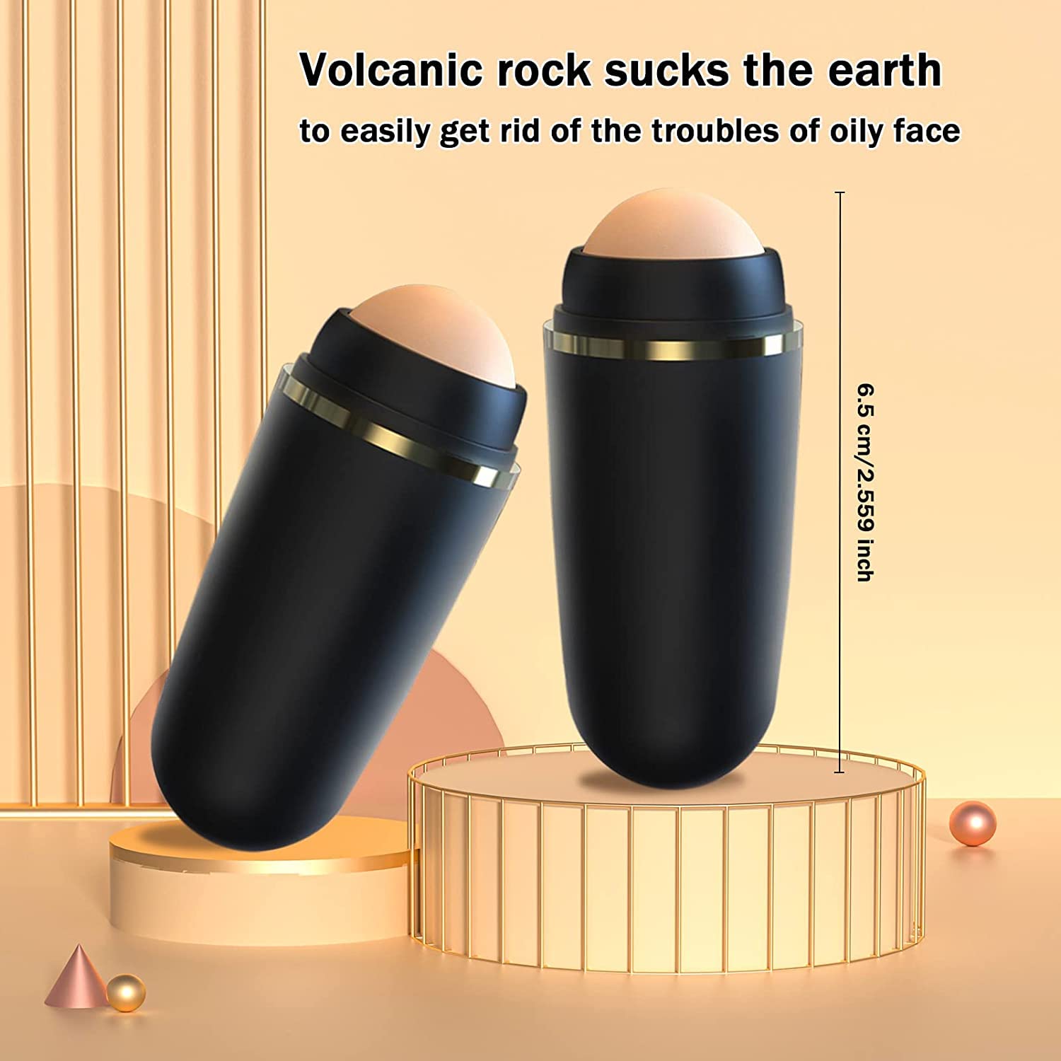Lucario Volcanic Stone Oil Absorbent Roller - Reusable Oil Control Face Massager for Oily Skin, 100% Natural Volcanic Stone Skincare Tool | Perfect for Travel, Gym & Daily Oil Control Routine