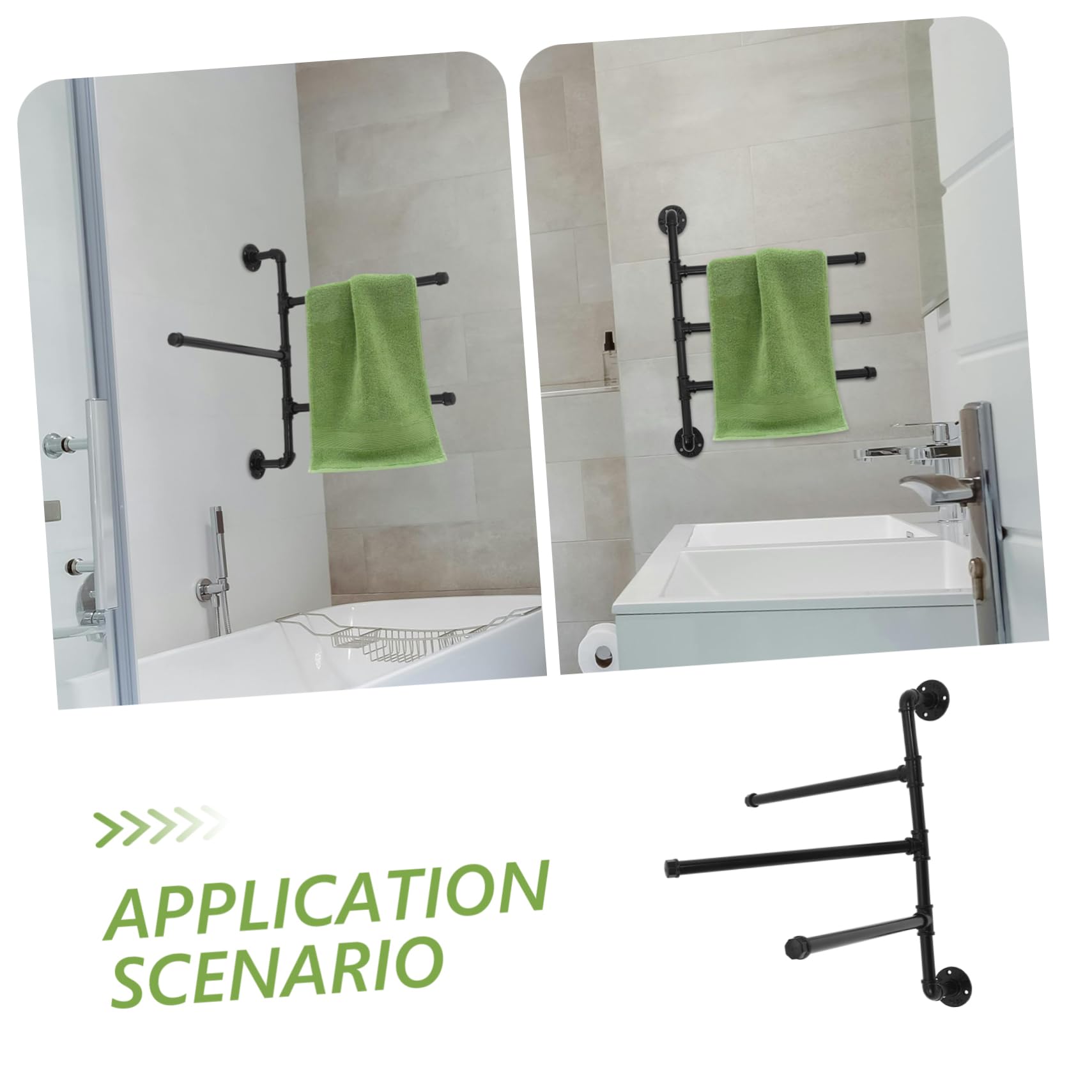 Angoily Rotatable Wall Mount Towel Rack - Swivel Bathroom Towel Holder with Swing Out Design for Hanging Towels & Robes - Perfect for Small Bathrooms, Kitchens & Laundry Rooms