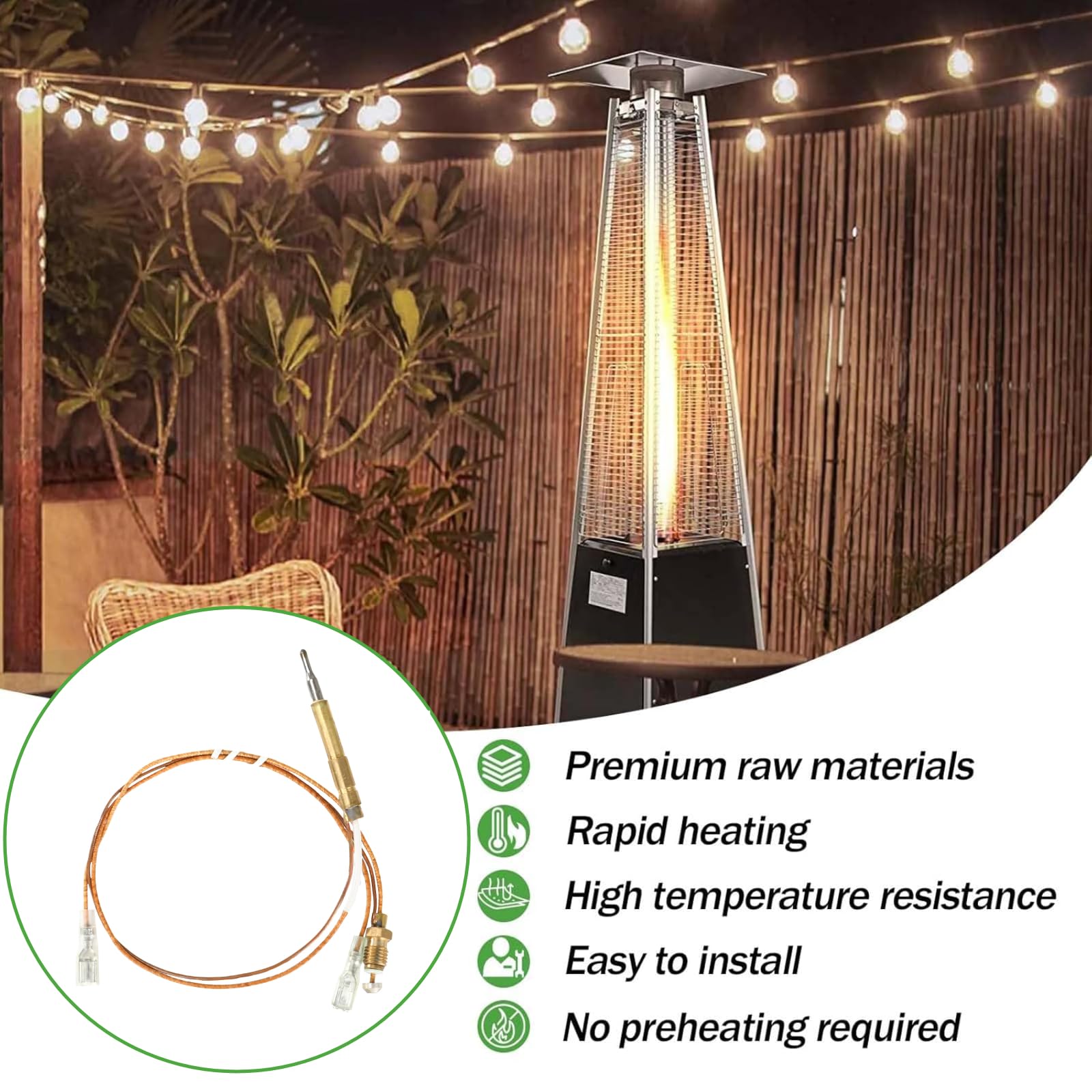 4-Pack Outdoor Patio Heater Thermocouples - 13.8