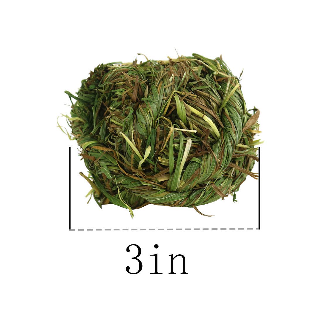 6 Pack Natural Timothy Woven Grass Chew Balls for Rabbits, Hamsters, Chinchillas, Gerbils & Guinea Pigs - Small Animal Teeth Grinding & Play Activity Toys - Perfect for Cage Enrichment & Stress Relief