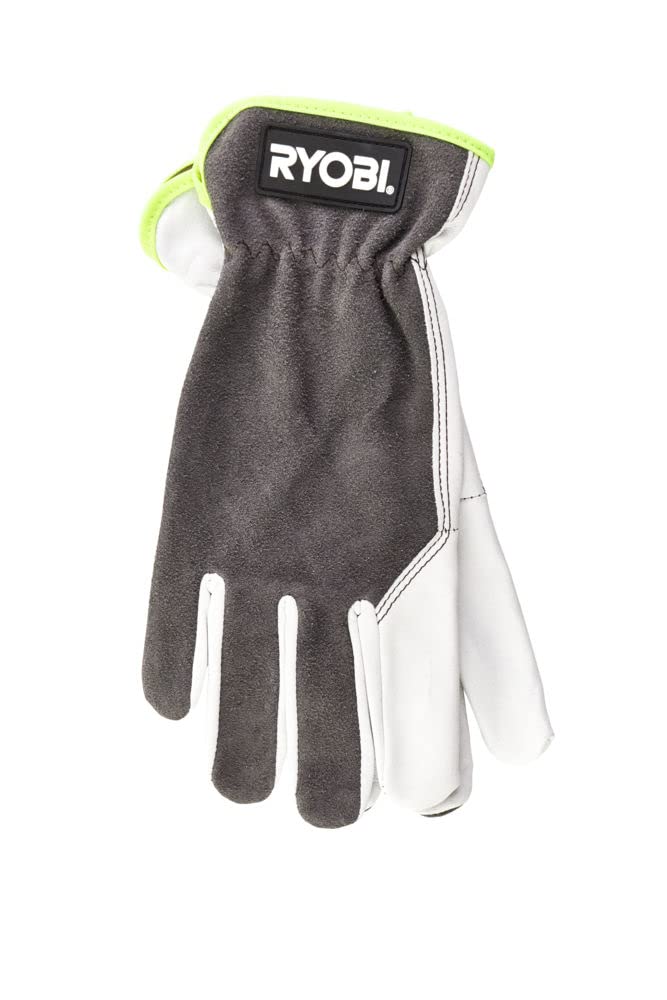 Ryobi RAC810 M Leather Gardening Gloves - Durable Work Gloves for Men & Women - Perfect for Landscaping, Pruning & Outdoor Yard Work