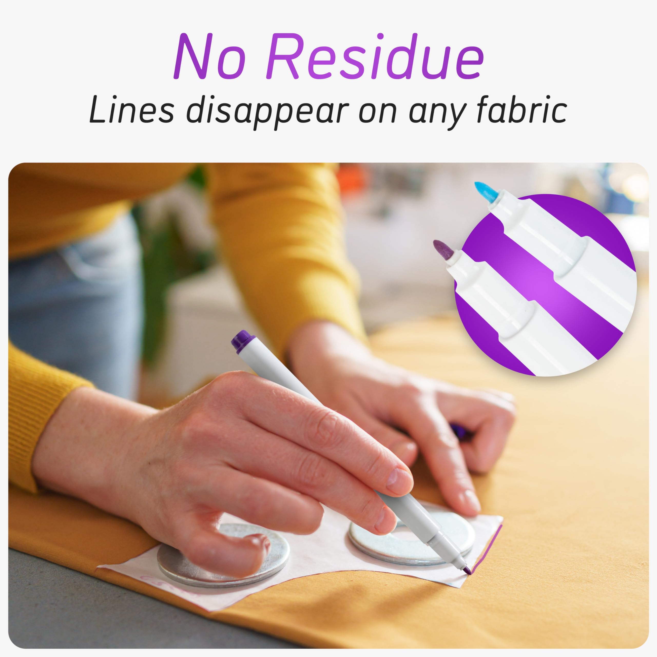 Lange & König Air & Water Erasable Fabric Markers for Sewing & Quilting - Washable Tailor's Chalk Alternative for DIY, Embroidery & Dressmaking - Perfect Sewing Supplies & Gifts for Craft Lovers