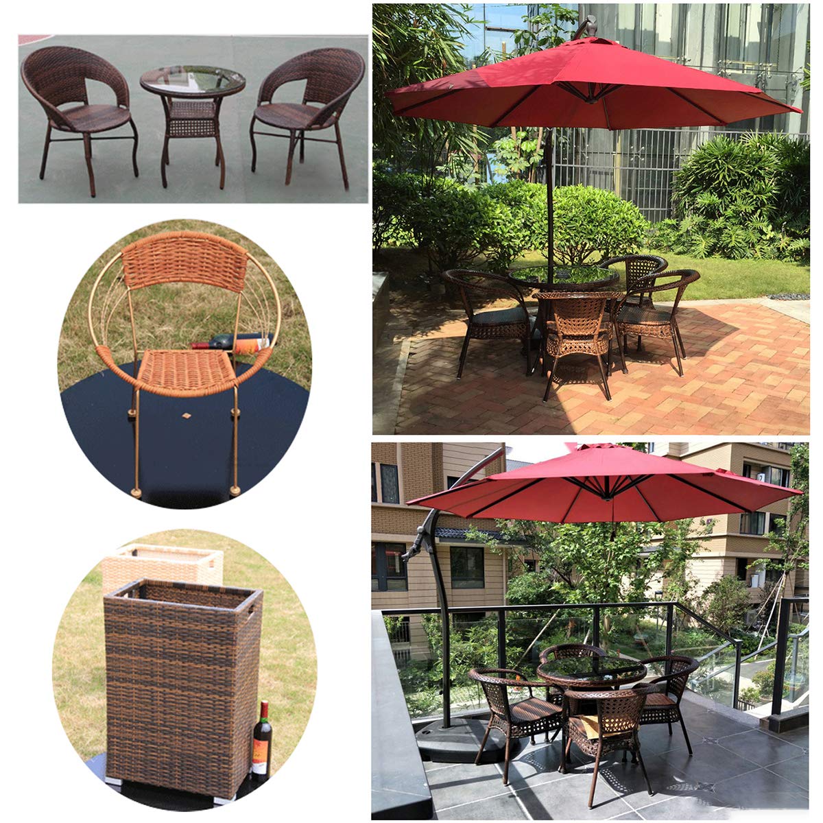 Jweemax 10M Synthetic Rattan Roll - Round Plastic Wicker Repair Kit for Patio Furniture, Chairs, Tables & Baskets - DIY Handwoven Weaving Material for Outdoor & Indoor Home Decor