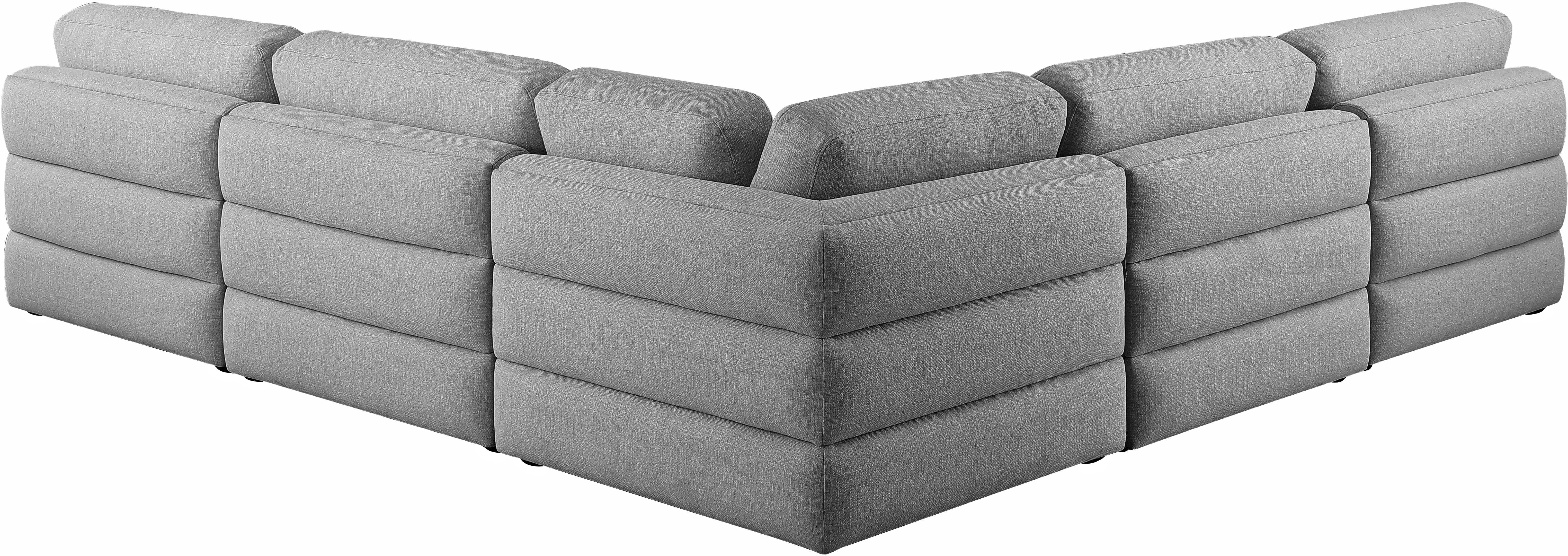 Beckham Durable Linen Textured Fabric Modular Sectional Sofa - Modern L-Shaped Couch for Living Room, Family Room & Home Theater Comfortable Seating