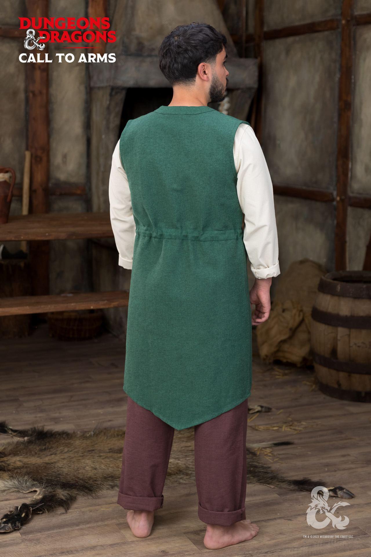 Dungeons & Dragons Druid Long Vest Green - Fantasy Cosplay Costume for LARP, D&D Game Nights & Renaissance Fairs