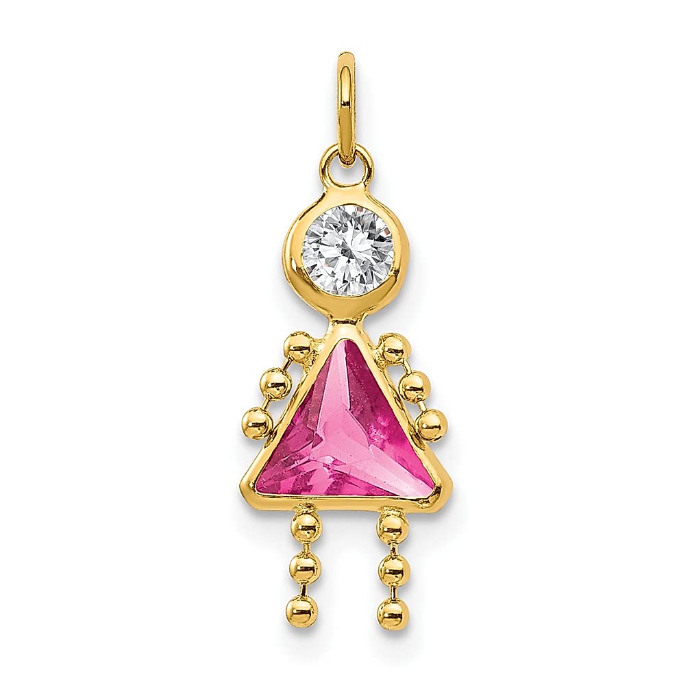 14K Yellow Gold October Birthstone Charm Necklace for Women & Girls - Elegant Opal Pendant Jewelry Gift for Birthday, Anniversary & Special Occasions | Perfect for Everyday Wear & Gifting