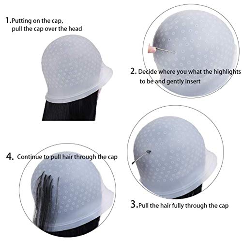 Reusable Silicone Hair Coloring Cap with Metal Hook - Highlighting Dye Cap for Men & Women (Multicolor, Pack of 1) | Perfect for DIY Salon Highlights, Balayage & Ombre at Home