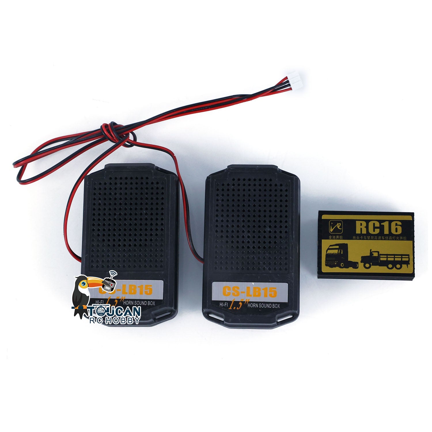1/14 1/16 Scale RC Light & Sound System with Smoke Unit - DIY Speaker Kit for TAMIYA Tractor, Truck, Dumper, Excavator, Loader & RC Tank Models - Realistic Effects for Construction & Battle Scenes