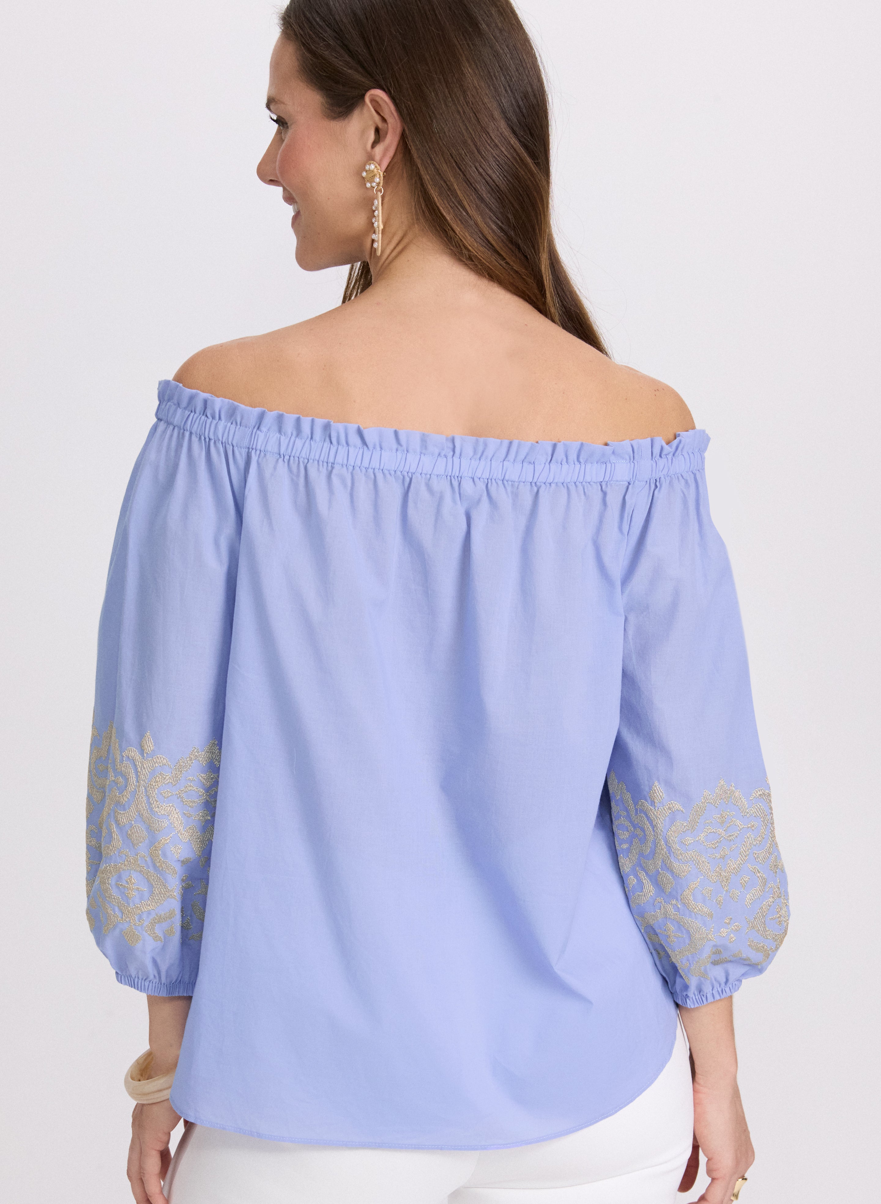 Embroidered Off Shoulder Blouse for Women - Floral Lace Summer Top - Boho Chic Party Shirt - Perfect for Date Night & Beach Vacation