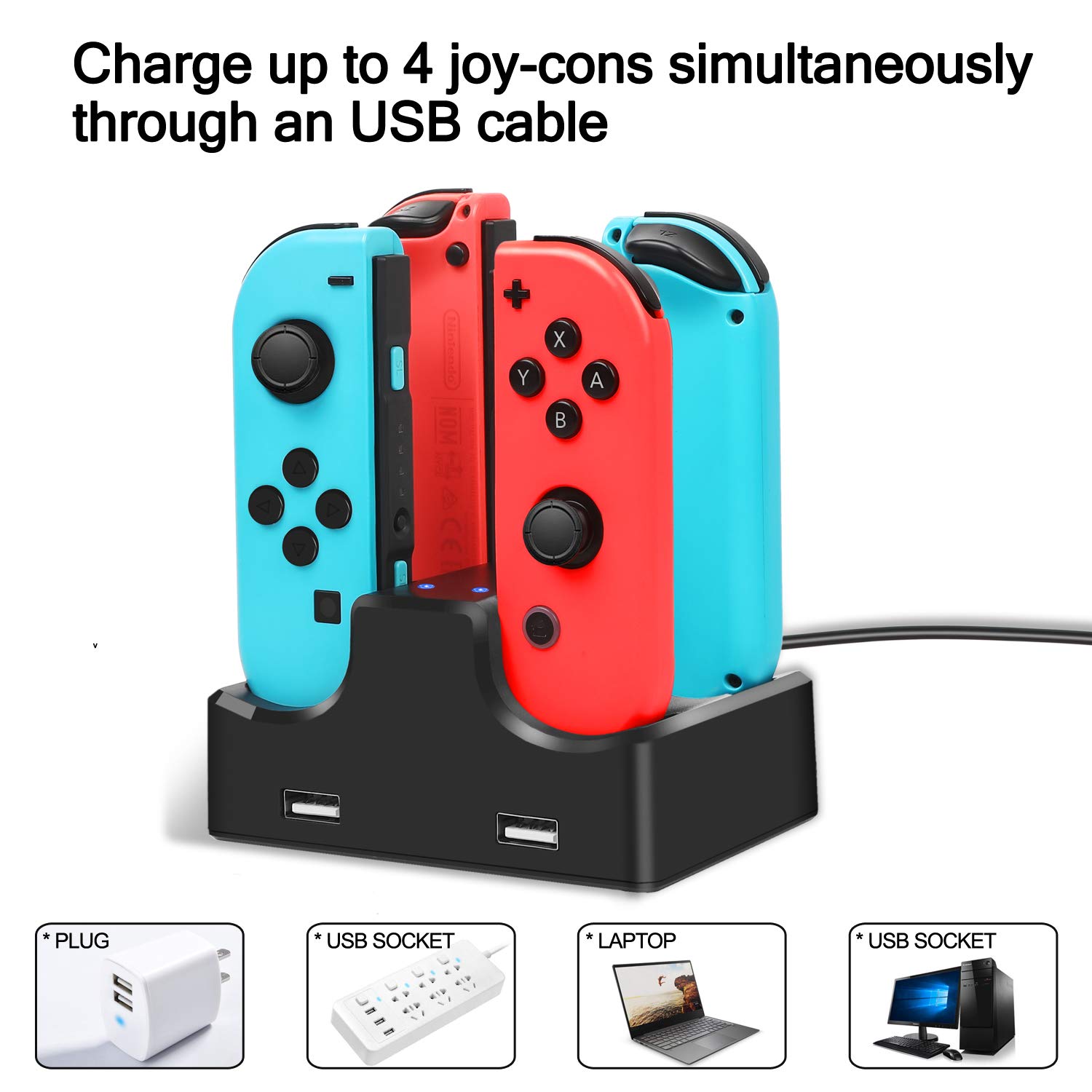 Nintendo Switch Accessories Bundle - 16-in-1 Kit with Carrying Case, Screen Protector, Charging Dock, Playstand & More | Perfect for Travel, Gaming Parties & Home Entertainment