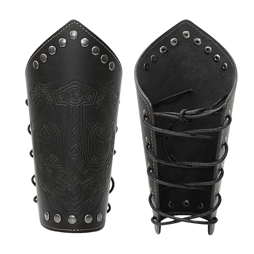 Thor's Hammer Dragon Bracers-black