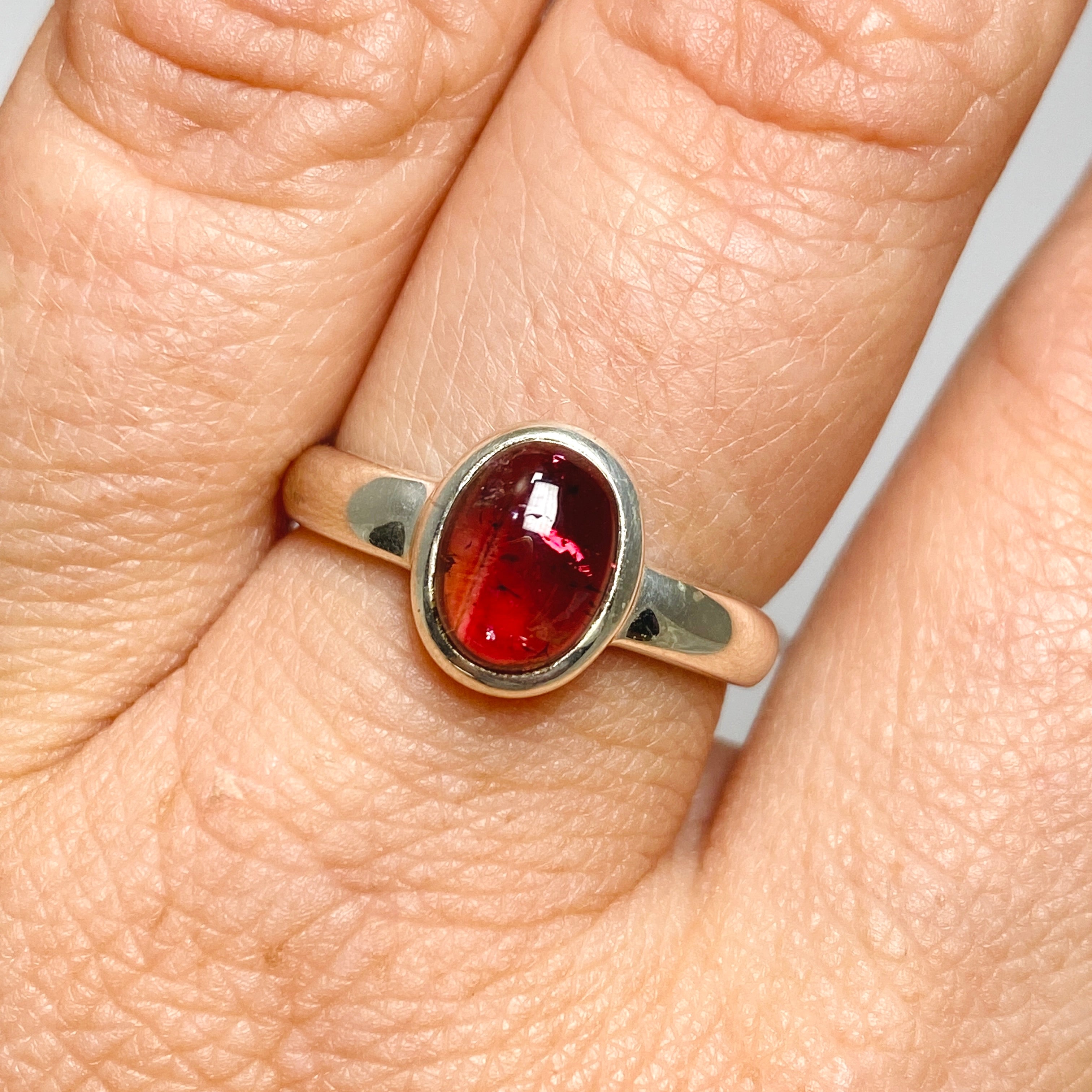 Pink Tourmaline Oval Cabochon Ring - Size 7.5 - PRGJ734 - Elegant Jewelry for Women, Perfect for Weddings, Parties & Special Occasions