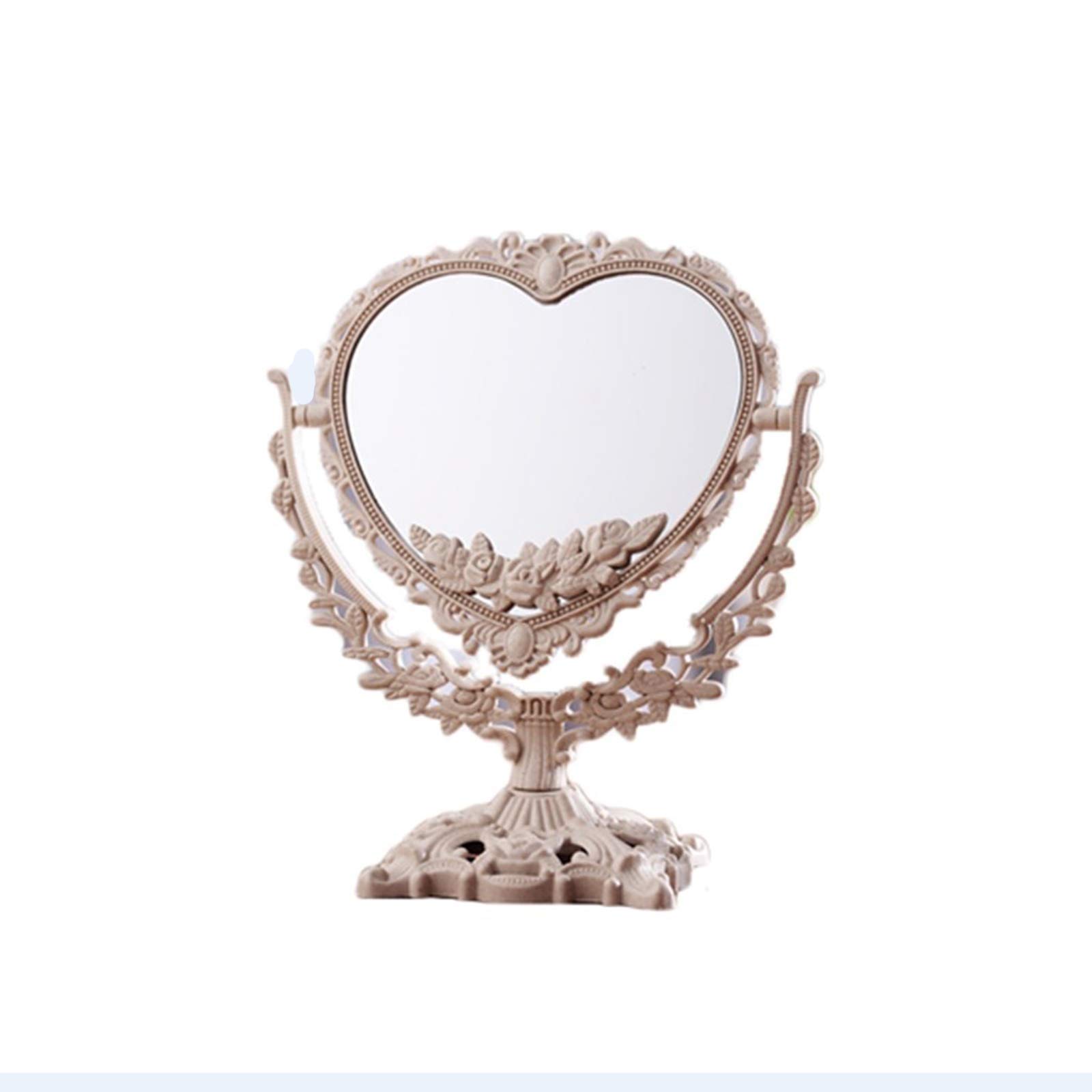 European Style Retro Vanity Mirror - Adjustable Desktop Makeup Mirror with Stand, Portable Hand Mirror for Women & Girls, Princess Decor (23x36.5cm & 24.8x27.5cm) | Perfect for Bedroom Dressing Table, Travel & Gift