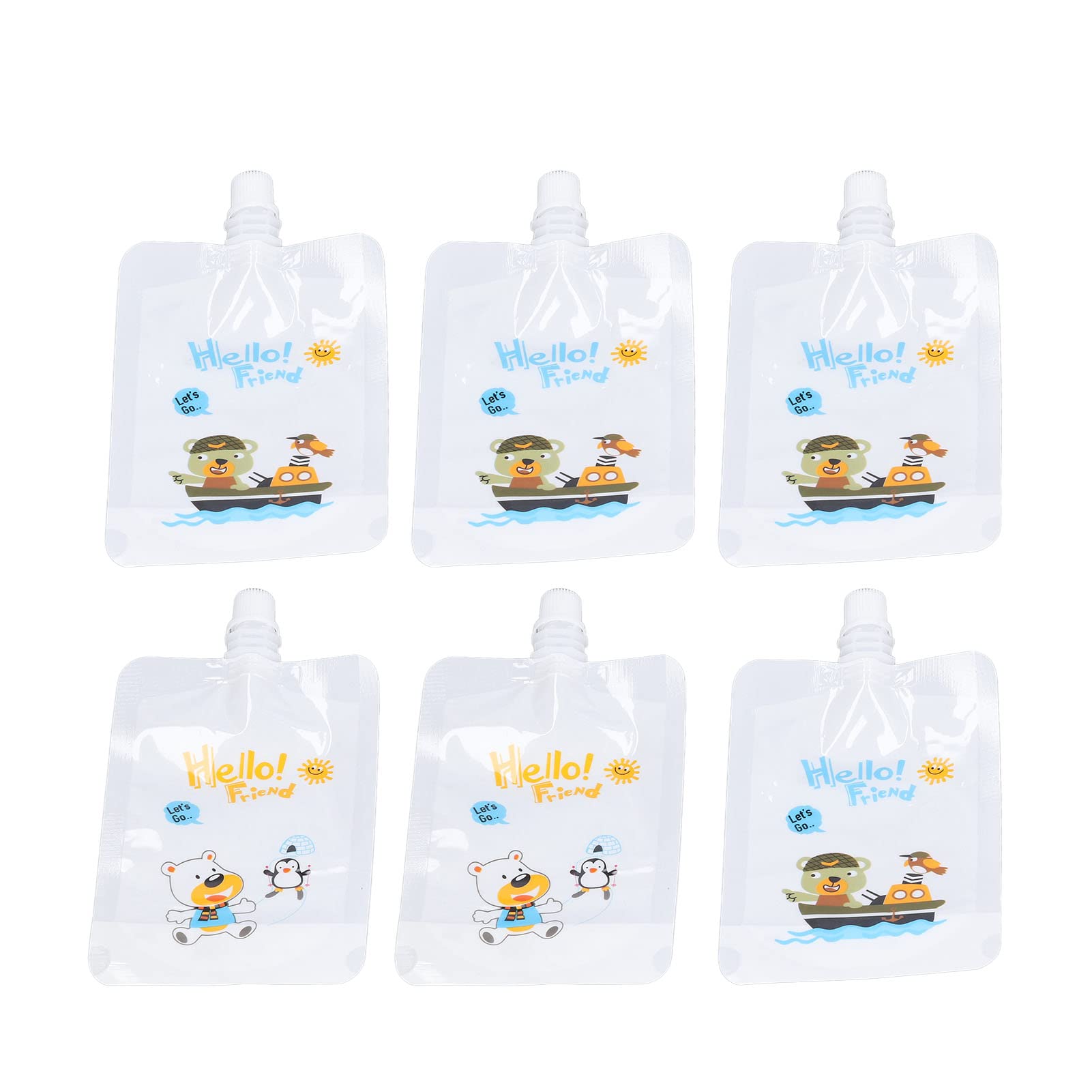 Organic Baby Food Pouch Filler Kit - 7pcs Reusable Puree Pouches for Toddlers & Kids | BPA-Free, Easy Squeeze Design | Perfect for Homemade Fruit Purees, Snacks & On-the-Go Meals (Blue)