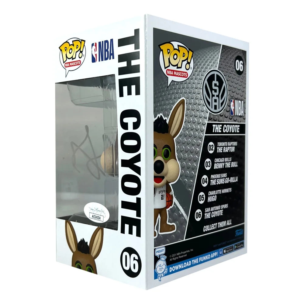 Jeremy Sochan Autographed San Antonio Spurs Coyote Funko Pop #06 with JSA COA - NBA Collectible for Fans & Memorabilia Display