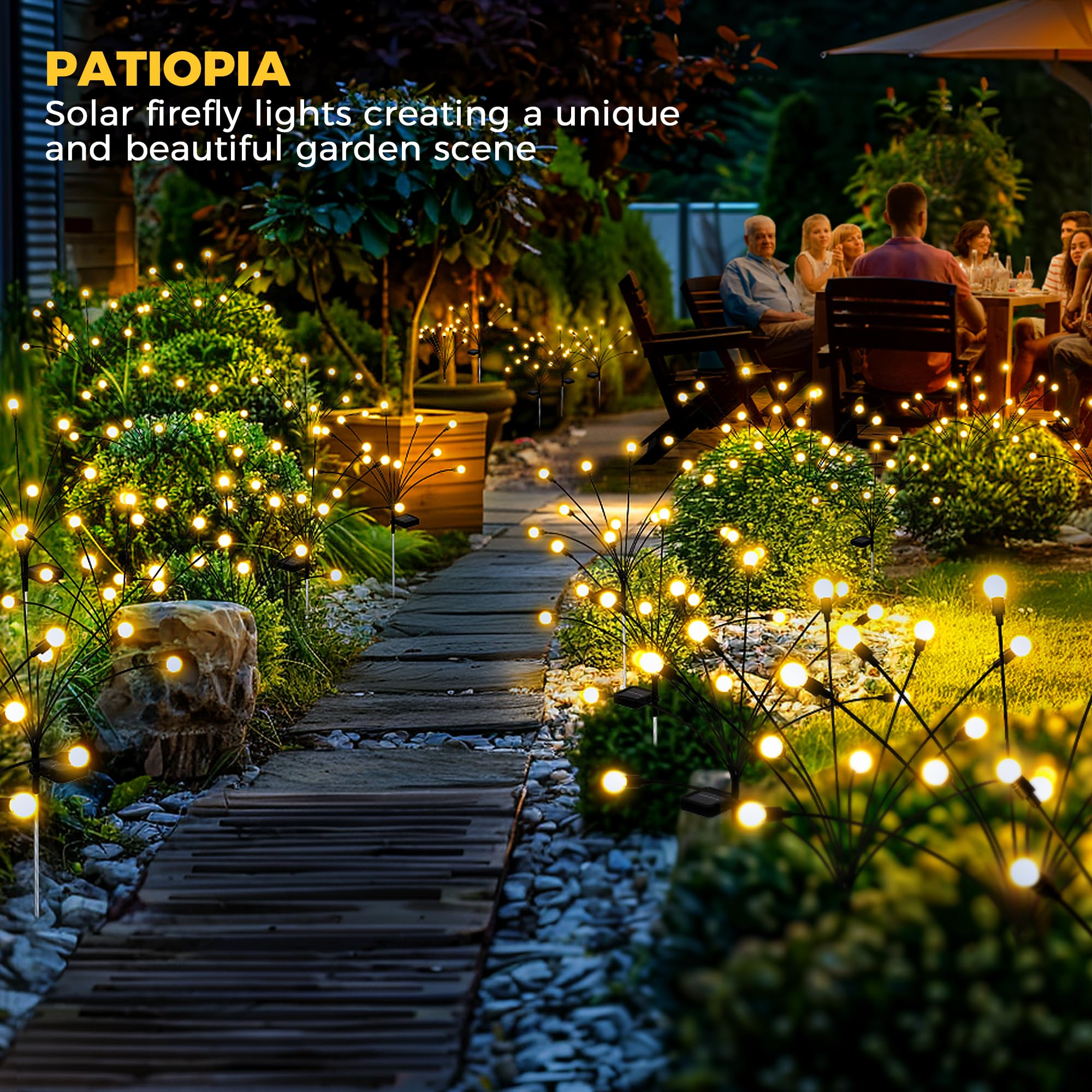 Solar Firefly Lights - 20 LED Outdoor Solar Garden Lights for Pathway, Patio & Yard Decoration