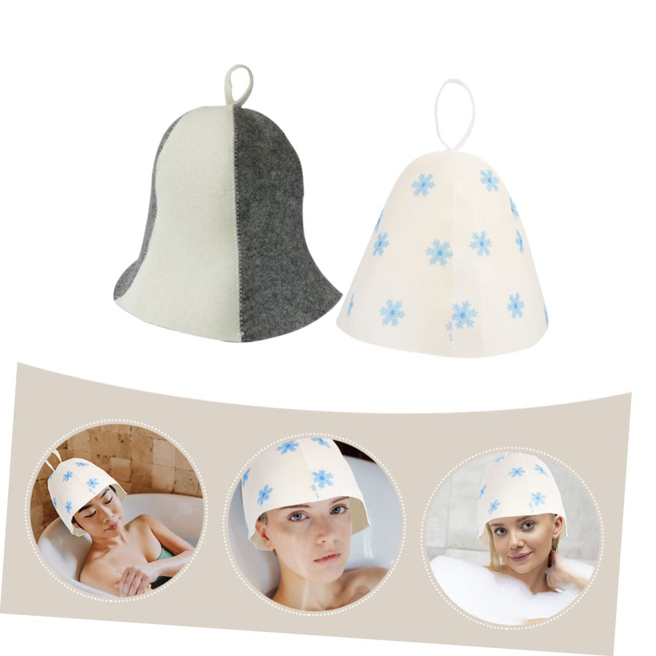 Yardwe 4-Pack Breathable Felt Sauna Hats for Men & Women - Lightweight Steam Spa Accessories, Fashionable Sauna Bath & Shower Hat - Perfect for Sauna Sessions, Spa Treatments, and Hair Protection