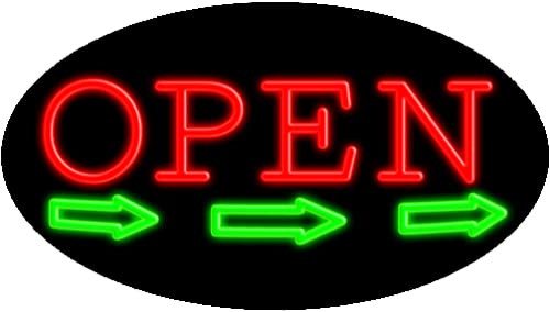 Custom Open Glass Neon Sign #14463 - Handcrafted in USA | Perfect for Bar, Cafe, and Home Decor