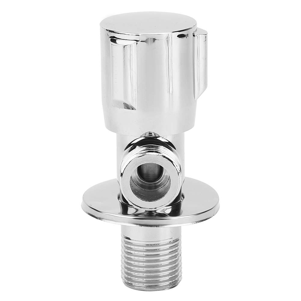 1/2 Inch Angle Stop Valve, G1/2 Threaded Brass Water Shut Off Valve for Bathroom Sink, Kitchen Faucet, Toilet & Washing Machine - Heavy Duty Plumbing Accessories