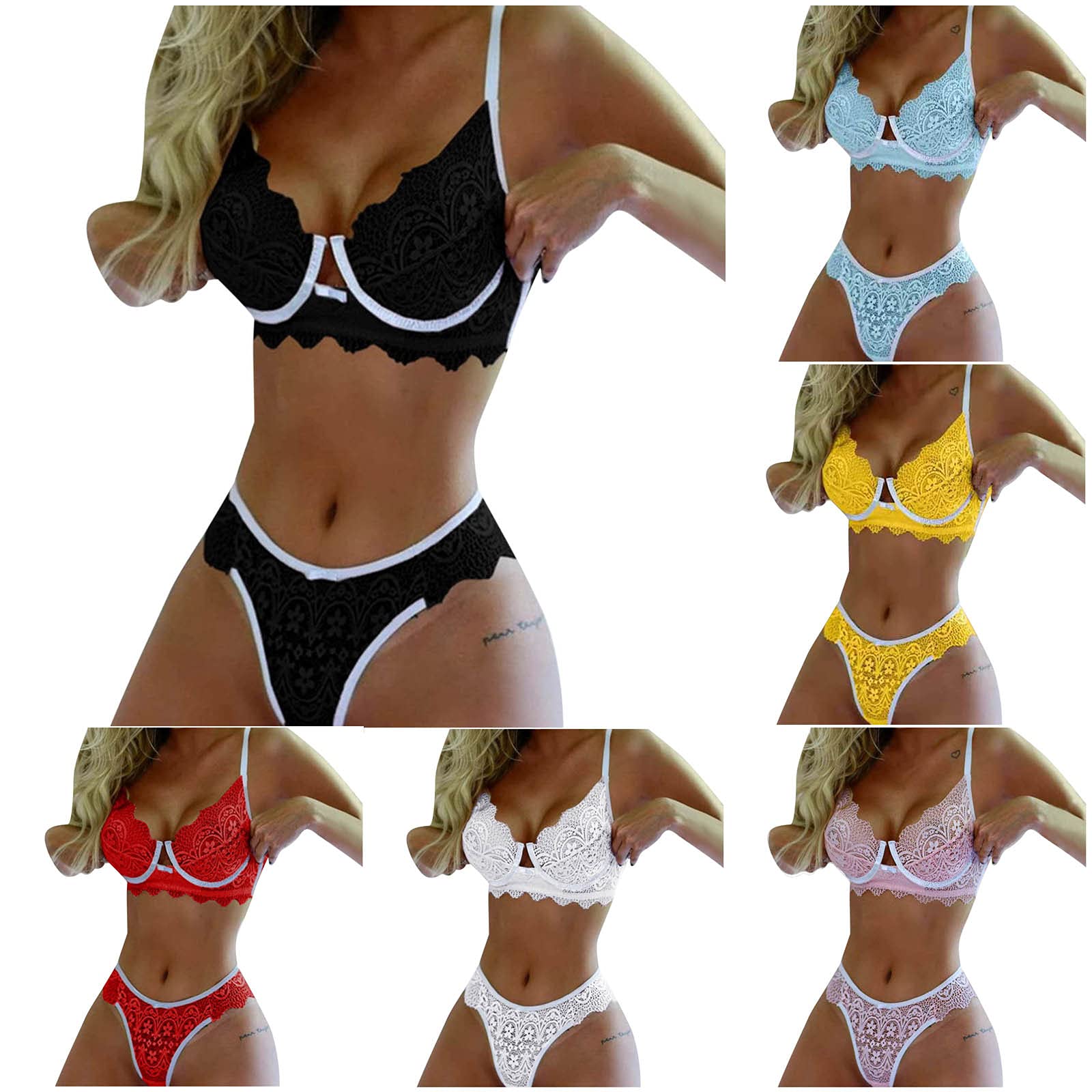 Sexy Mesh Lingerie Set for Women - White See-Through Teddy Babydoll Underwear for Romantic Nights & Special Occasions