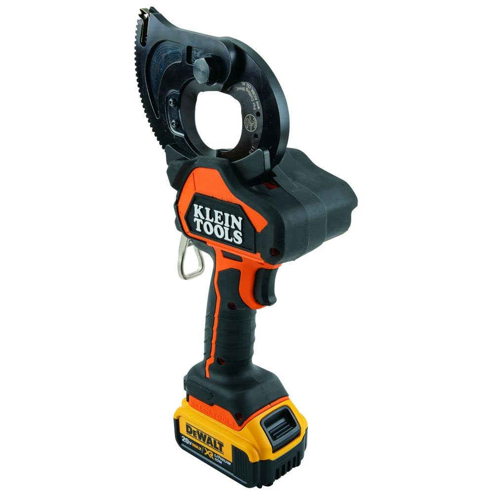 Klein Tools BAT20GD14H Battery-Powered Gear Cable Cutter Kit with DeWalt 20V 4Ah Battery - Professional Electrical Tool for Electricians, Contractors & DIY Projects