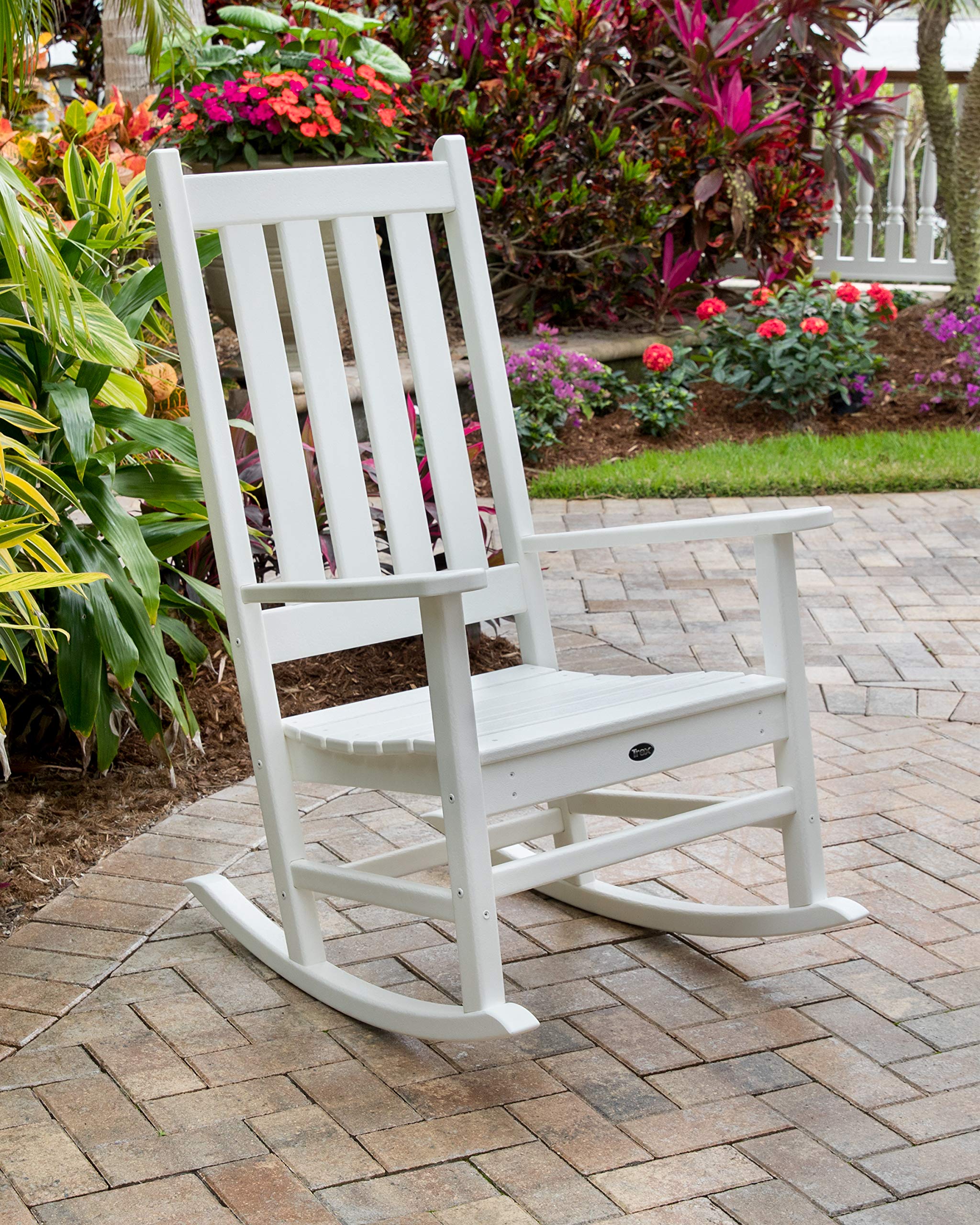 Trex Outdoor Furniture™ Cape Cod Rocker - Premium Durable Adirondack Chair in Charcoal Black for Patio, Garden, Deck & Backyard Relaxation