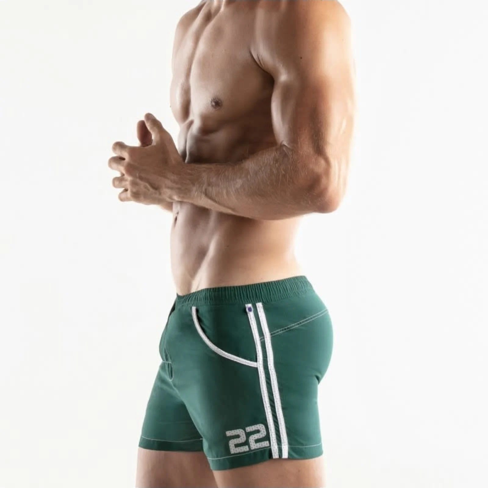 Code 22 Medley Swim 4 Shorts 22135 - Men's Quick-Dry Swim Trunks for Beach, Pool & Water Sports - Green