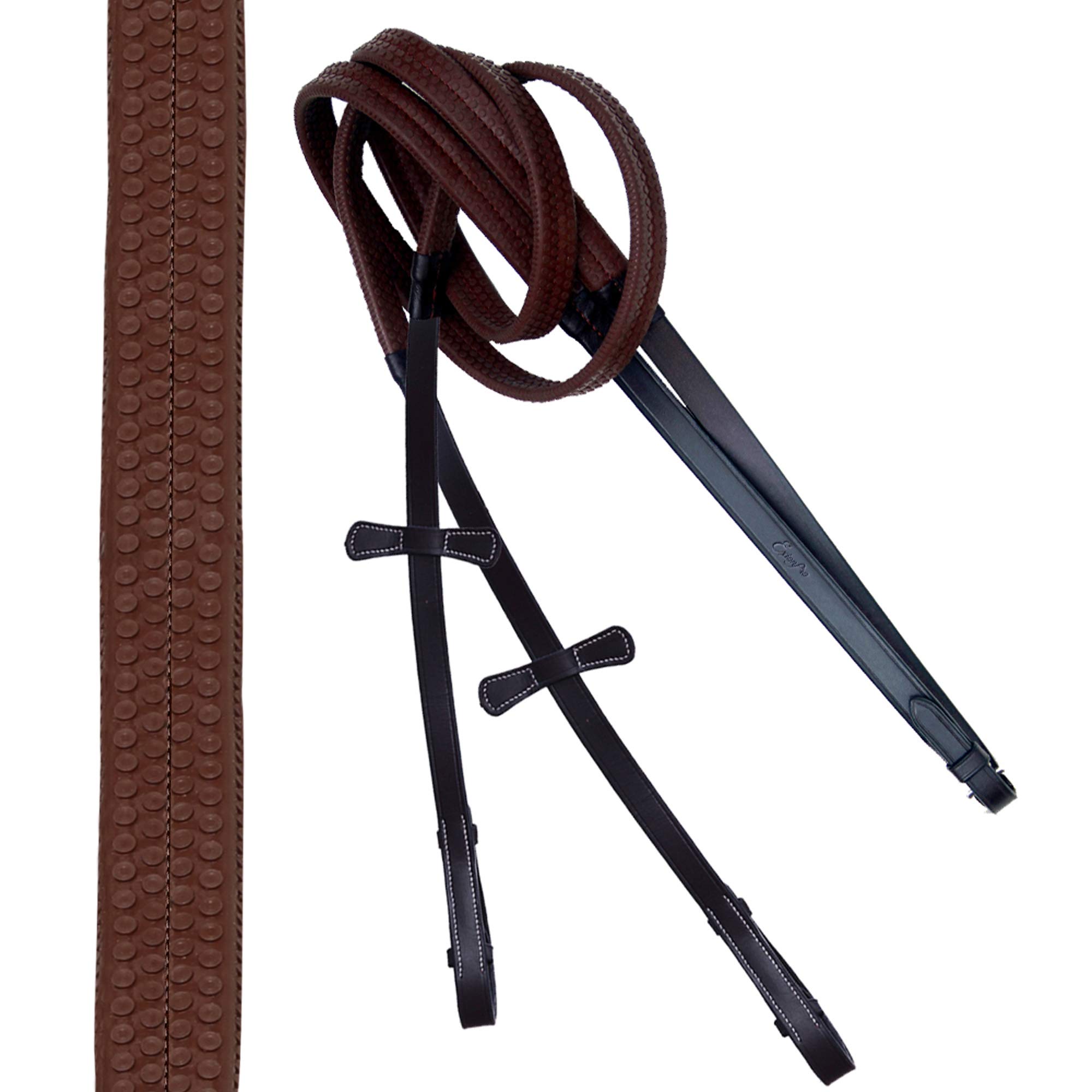 Premium Exion Horse Dressage Bridle - Soft Padded Anatomic Crank Noseband with Reins & Brass Buckles | Comfortable Equestrian Training Gear for Dressage, Jumping & Riding Lessons