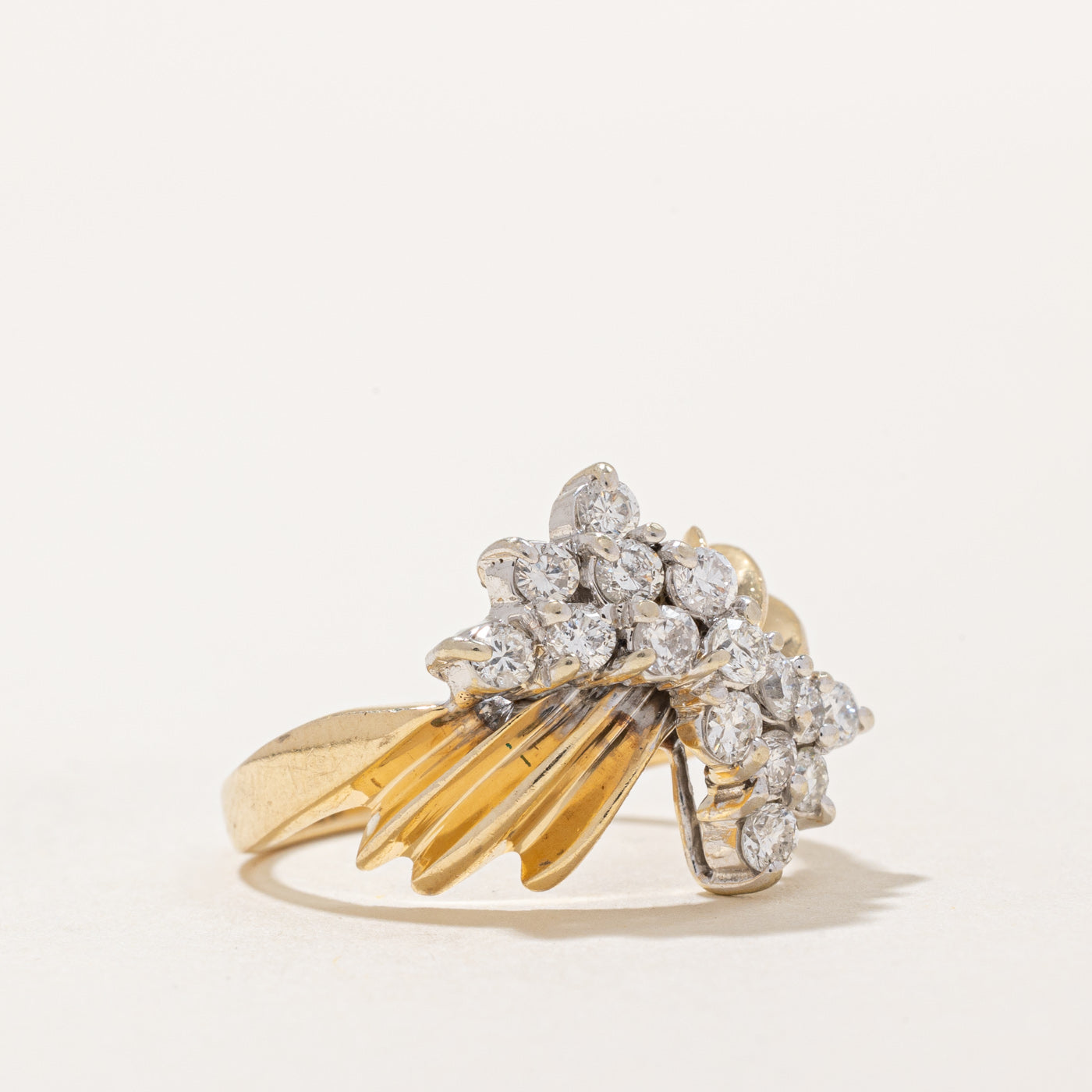 Exquisite 0.75ctw Diamond Cluster Cocktail Ring - Size 7.25 | Elegant Women's Fashion Jewelry for Parties, Weddings & Special Occasions