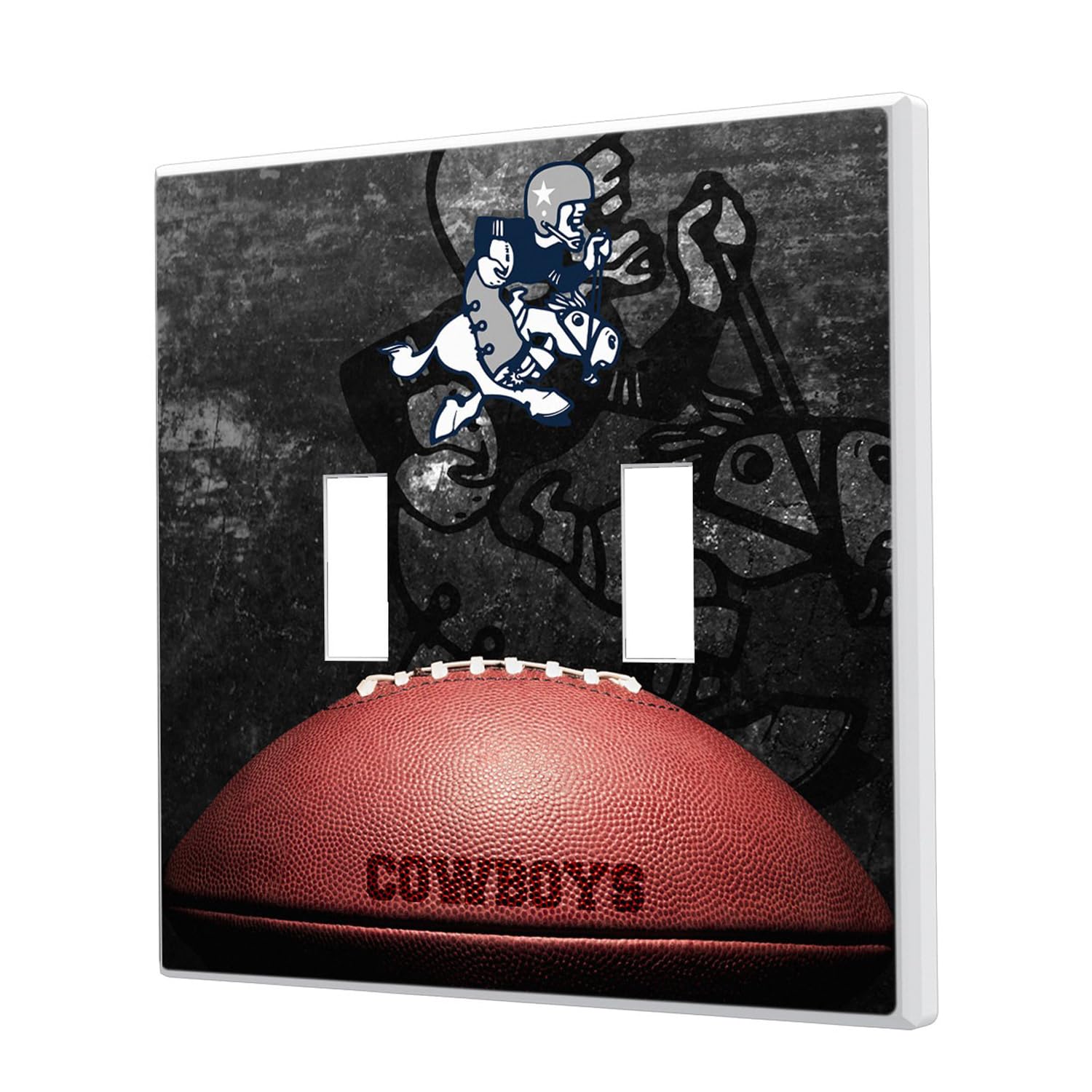 NFL Legendary Team Logo Double Toggle Light Switch Cover Plate - Decorative Wall Plate for Bedroom, Living Room, Game Room & Man Cave Decor