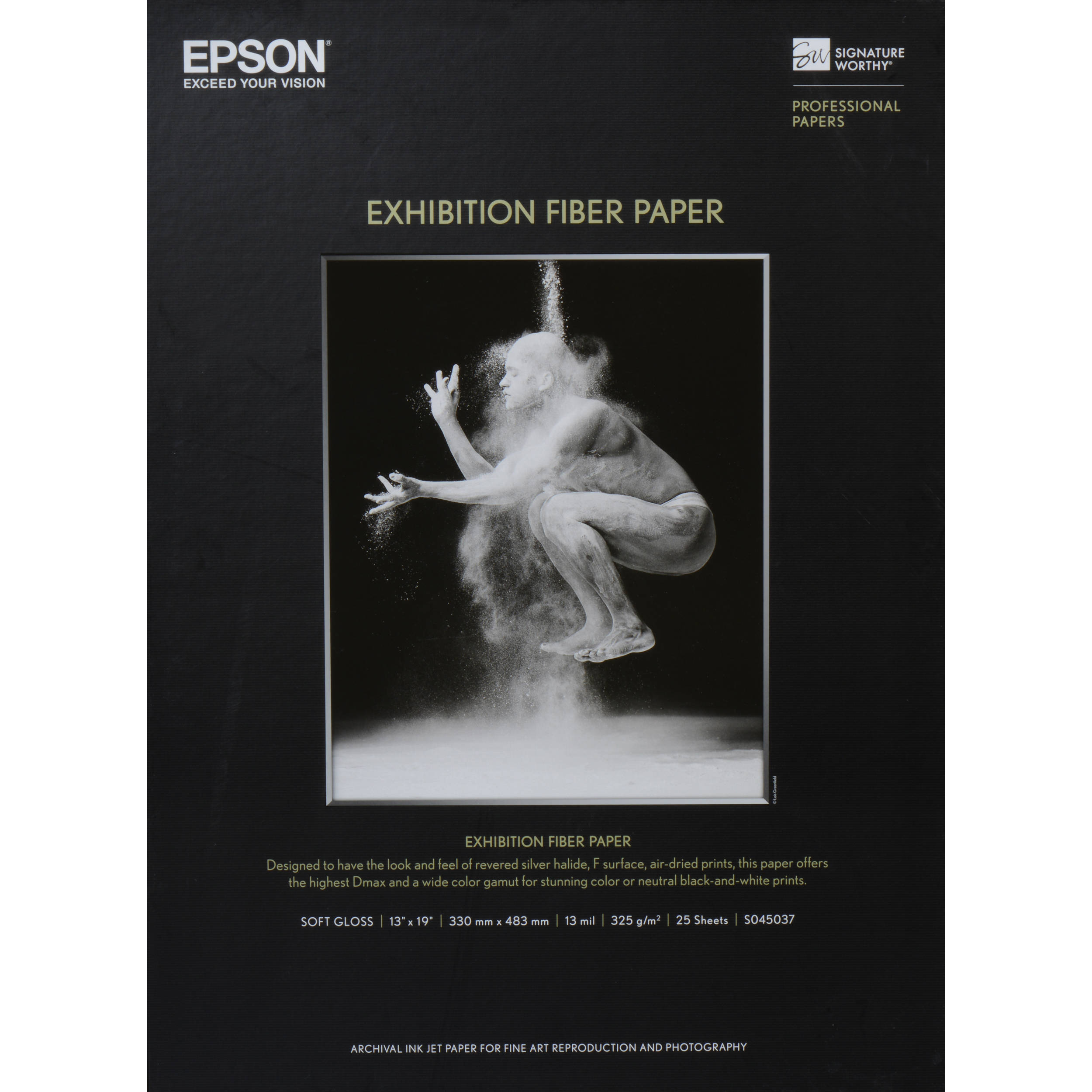 Epson Exhibition Fiber Paper 13x19 Inches - 25 Sheets Premium Matte Photo Paper for Fine Art Printing, Photography, and Professional Displays