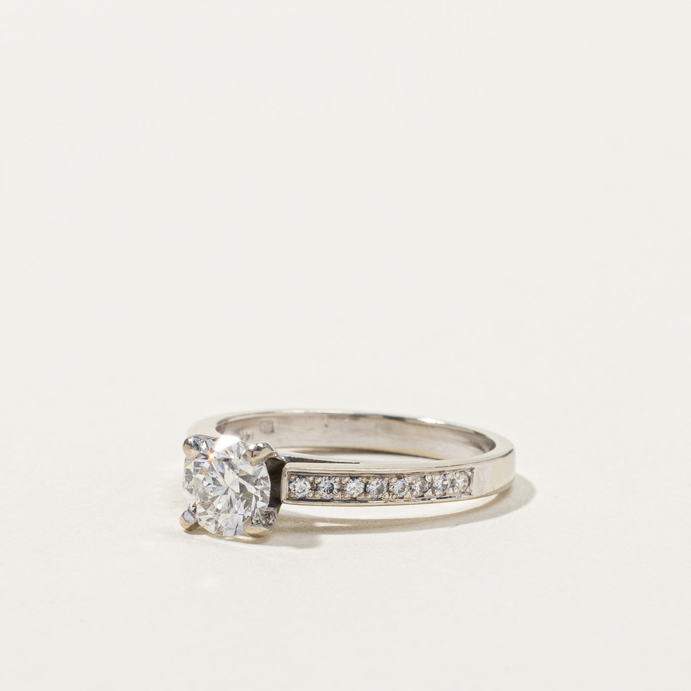 1.03ctw Solitaire Diamond Ring with Accents - SI1 Clarity, F Color, Size 7 | Elegant Engagement & Wedding Ring for Women | Perfect Proposal Gift & Anniversary Jewelry
