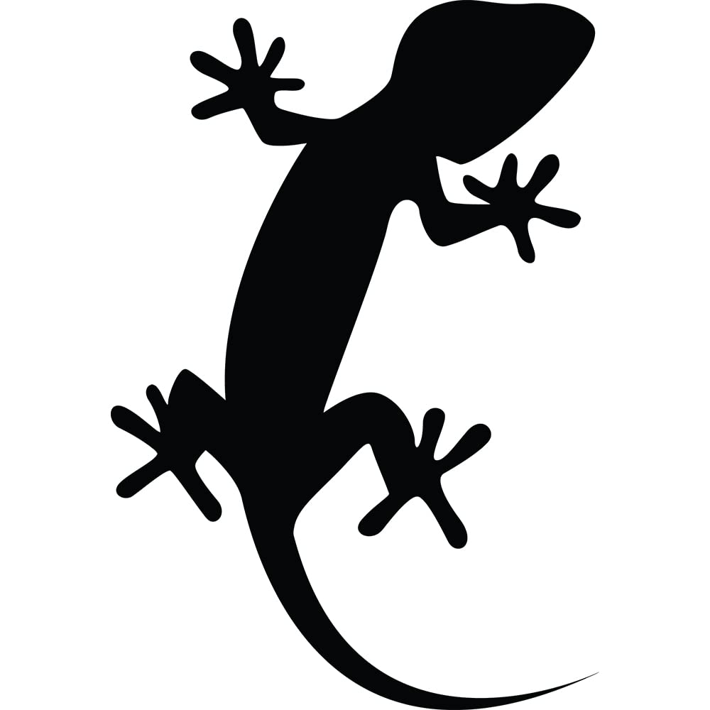 Premium Waterproof Vinyl Gecko Lizard Decal Stickers (Set of 2, Black) - Durable Adhesive for Laptop, Phone, Helmet, Car Window, Mug & Wall Decor - Perfect for Outdoor Adventures, Home Office & Vehicle Customization
