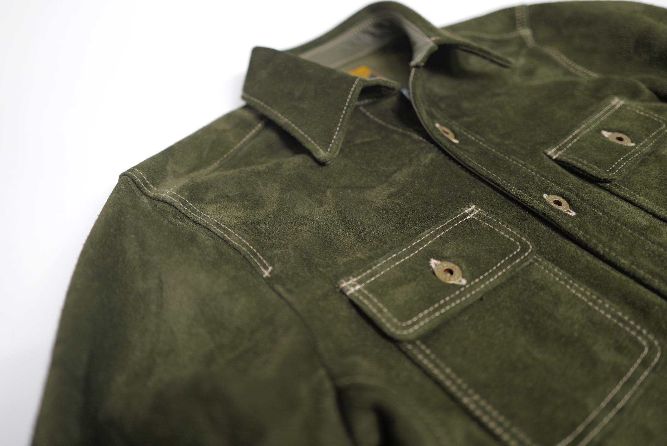 Vancouver Chore Shirt - Men's Workwear Shirt in Olive Green | Durable Steer Rough Out Fabric for Outdoor Work & Casual Wear