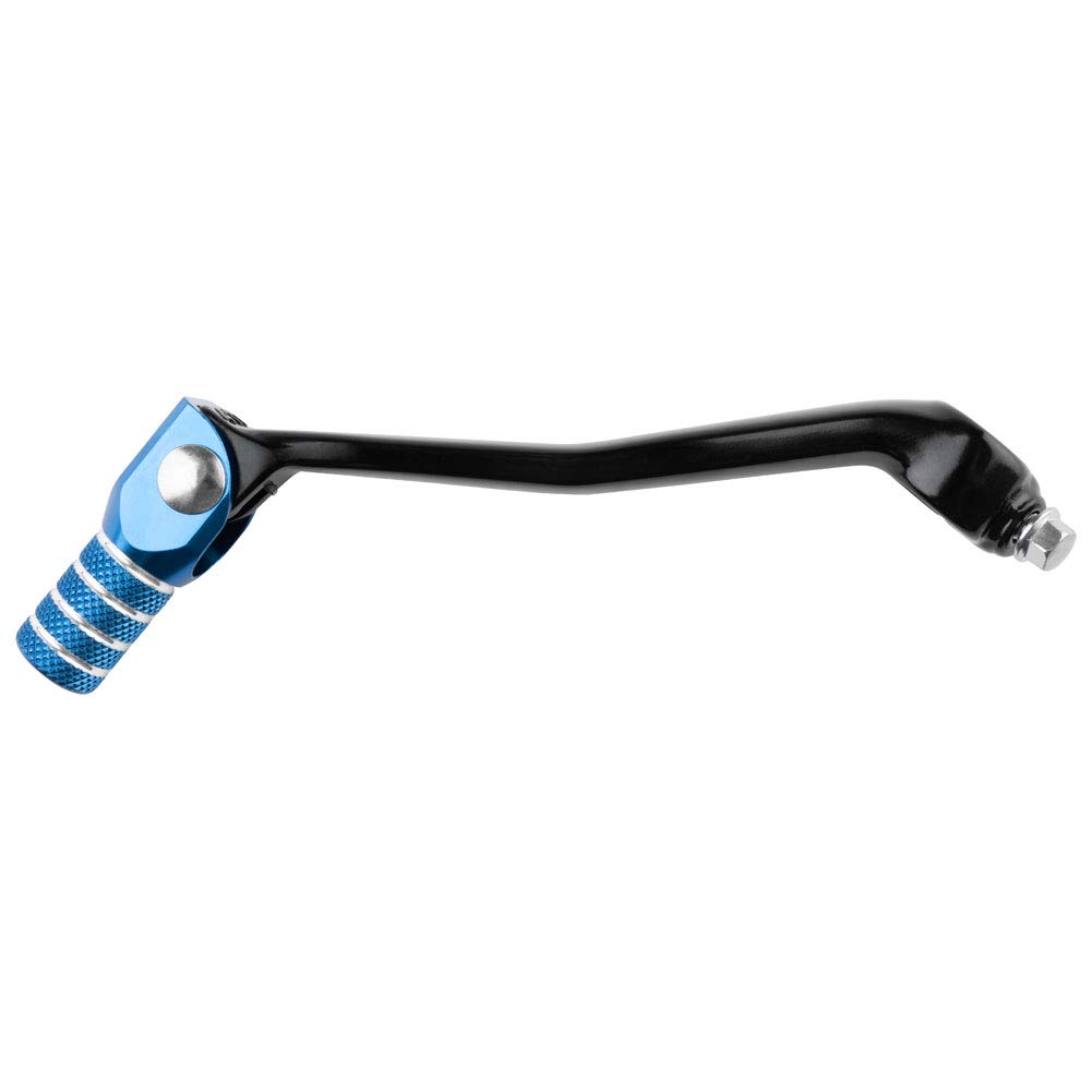 Tusk Folding Shift Lever Black/Blue Tip - Compatible with Kawasaki KX450 2019-2025 | Dirt Bike Gear for Off-Road & Motocross Racing