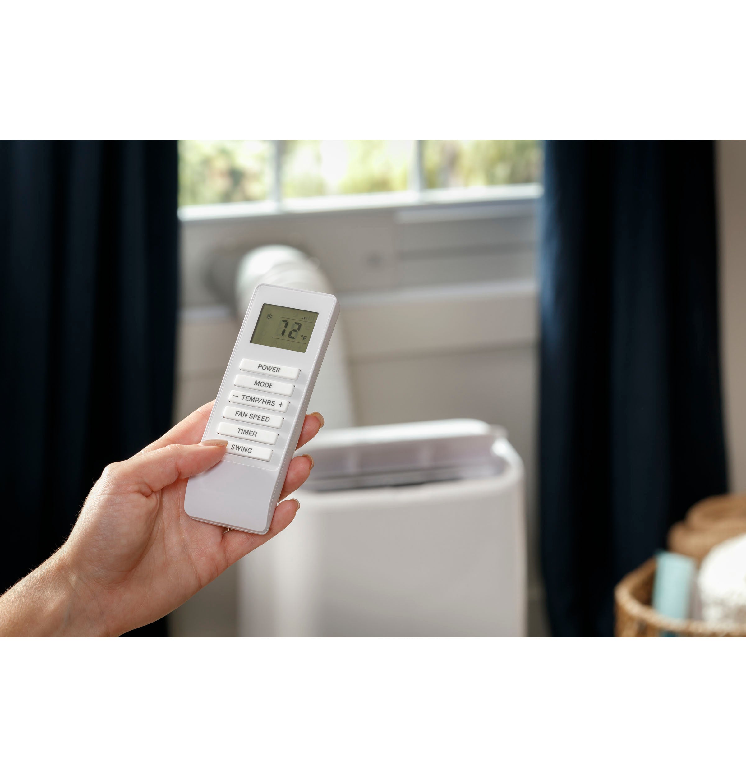 GE 8,000 BTU 115V 3-in-1 Portable Air Conditioner with WiFi - Cools Medium Rooms Up to 350 Sq.Ft - White (APWD08JAWW) - Perfect for Bedrooms, Offices & Small Apartments
