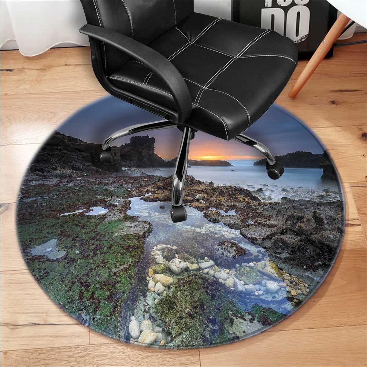 Premium Sea View Sky Chair Mat for Hardwood Floors & High Pile Carpets - 51 Inch Non-Slip Office Chair Rug for Gaming Room & Home Office Decor - Perfect for Workspaces, Study Areas & Computer Desks