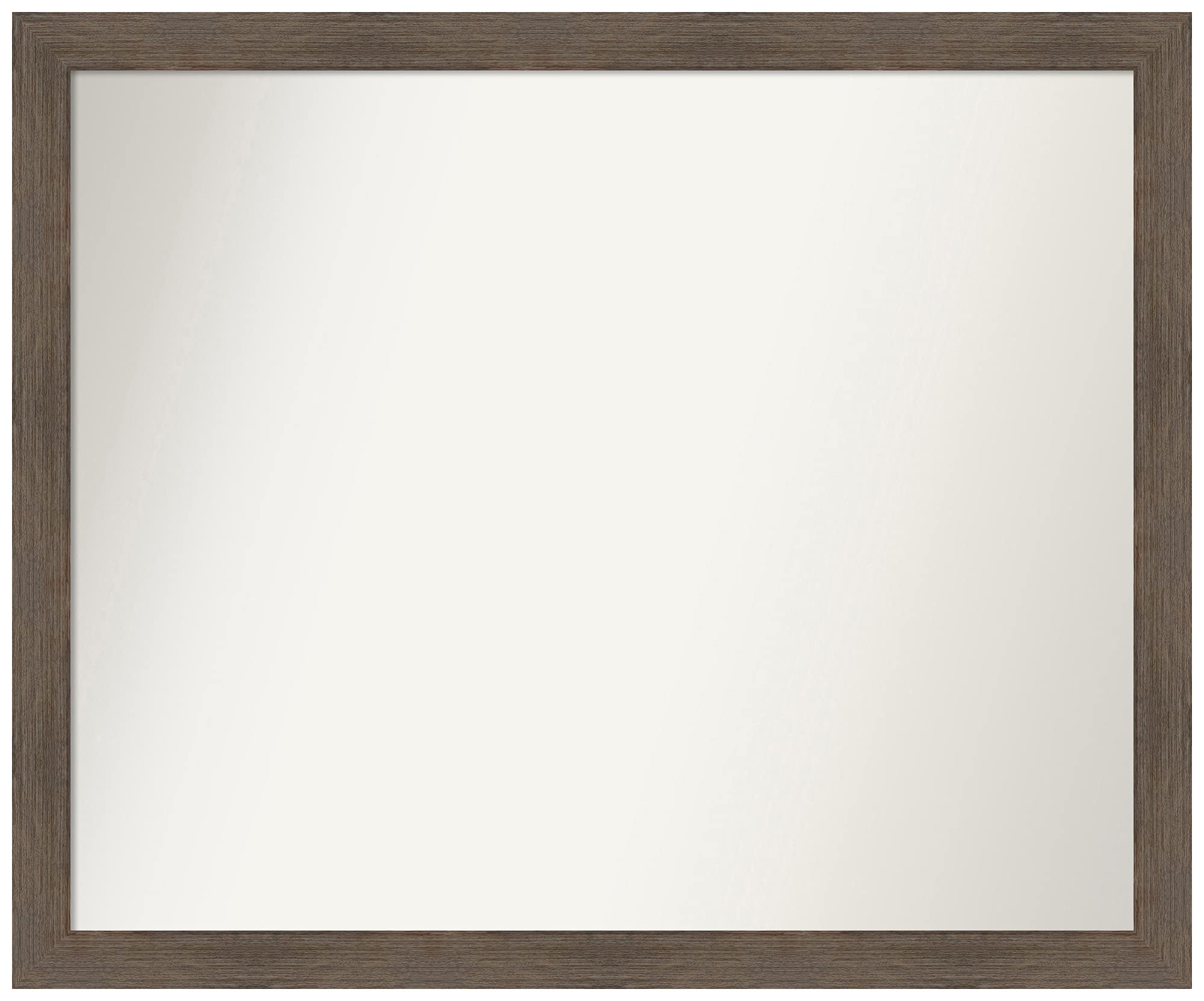 Amanti Art Non-Beveled Custom Wall Mirror 29x35 Inches - Solid Hardwood Mocha Narrow Frame - Bathroom, Bedroom, Living Room Decor - Available in Various Sizes (Brown)