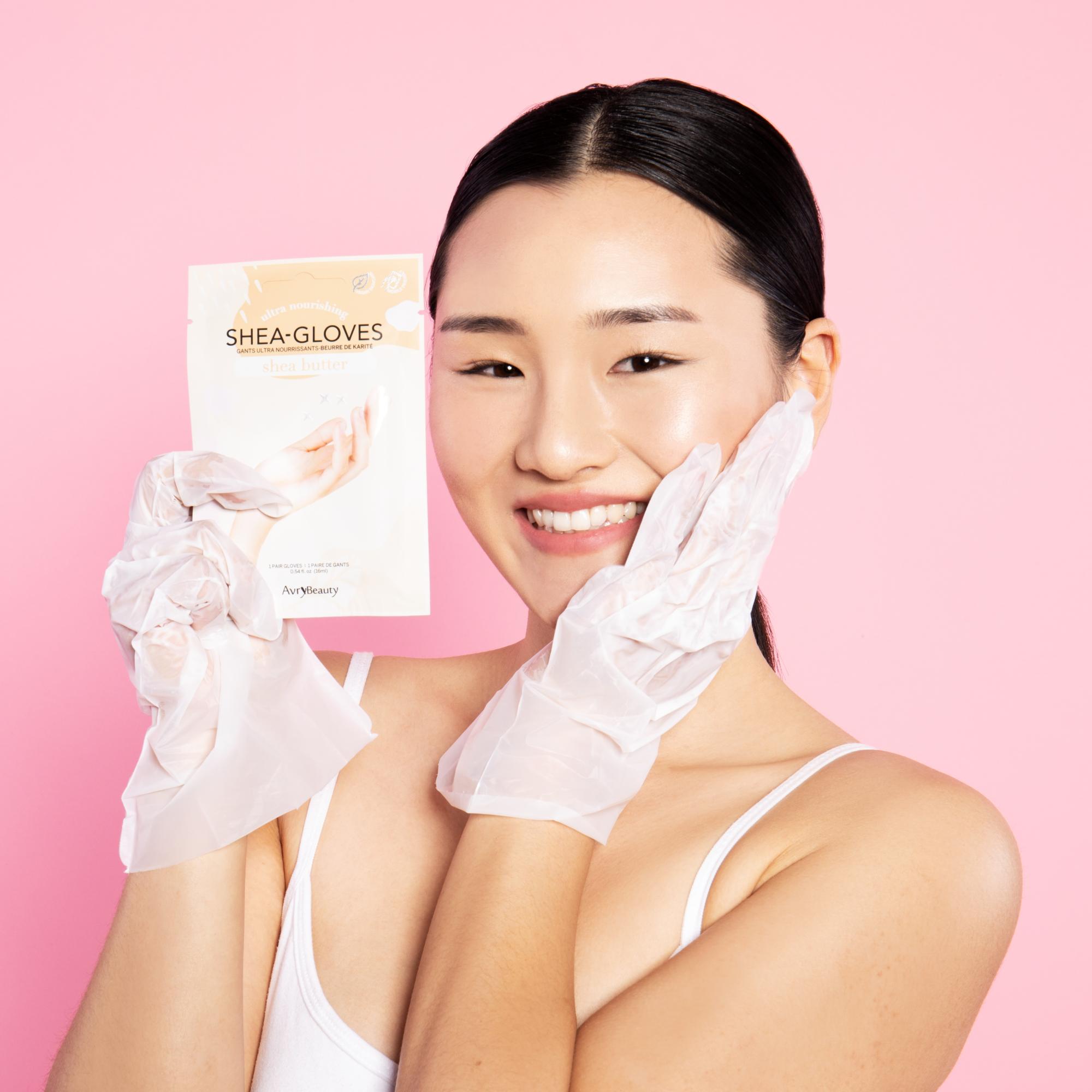 Avry Beauty Shea Butter Gloves - Ultra Moisturizing Hand Care for Dry Skin, 1 Pair - Perfect for Overnight Treatment, Spa Day, and Winter Hand Protection