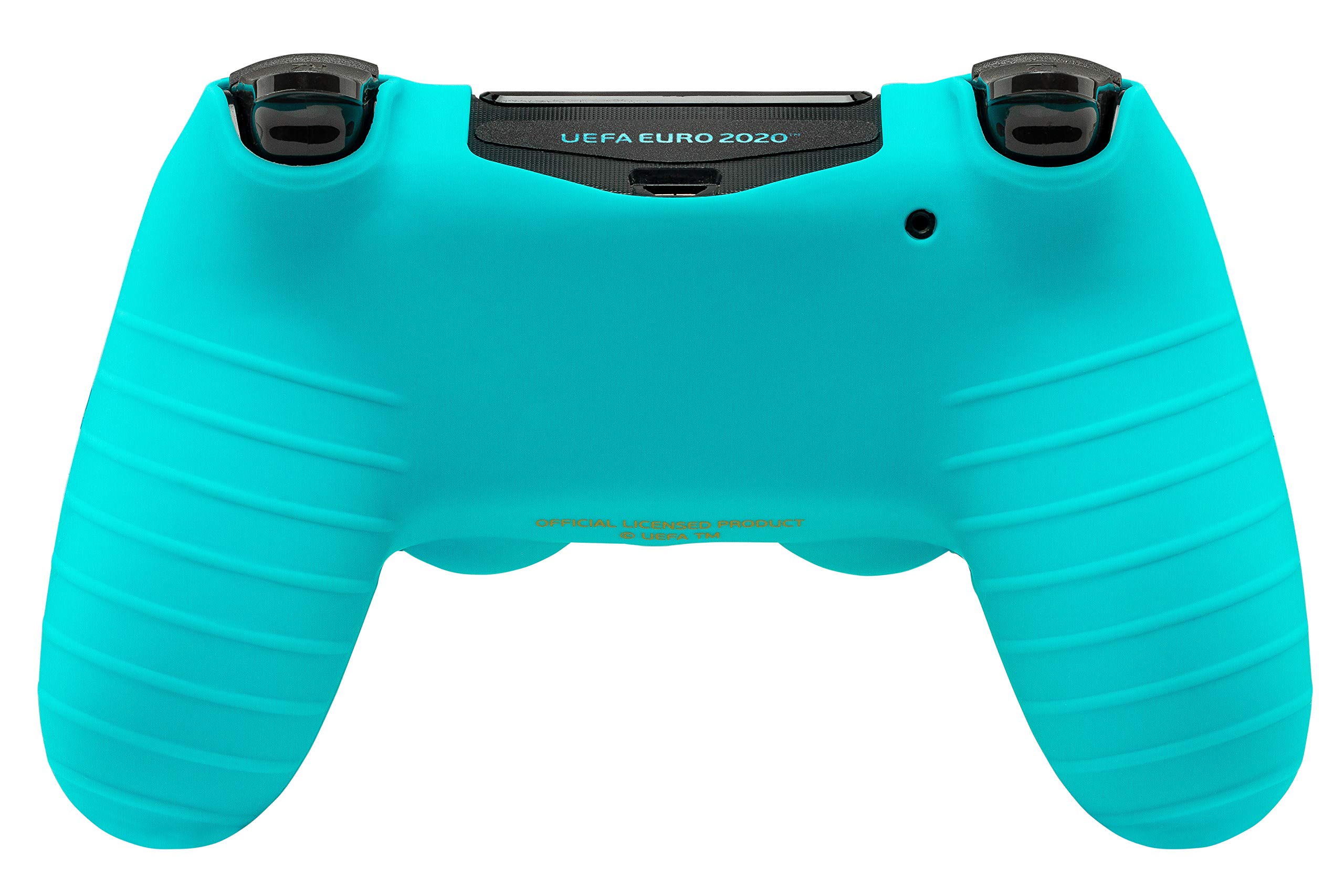 Qubick PS4 UEFA Euro 2020 Controller Skin - Blue Silicone Cover with Non-Slip Grip & Protective Function | Perfect for Gaming Tournaments & Long Play Sessions